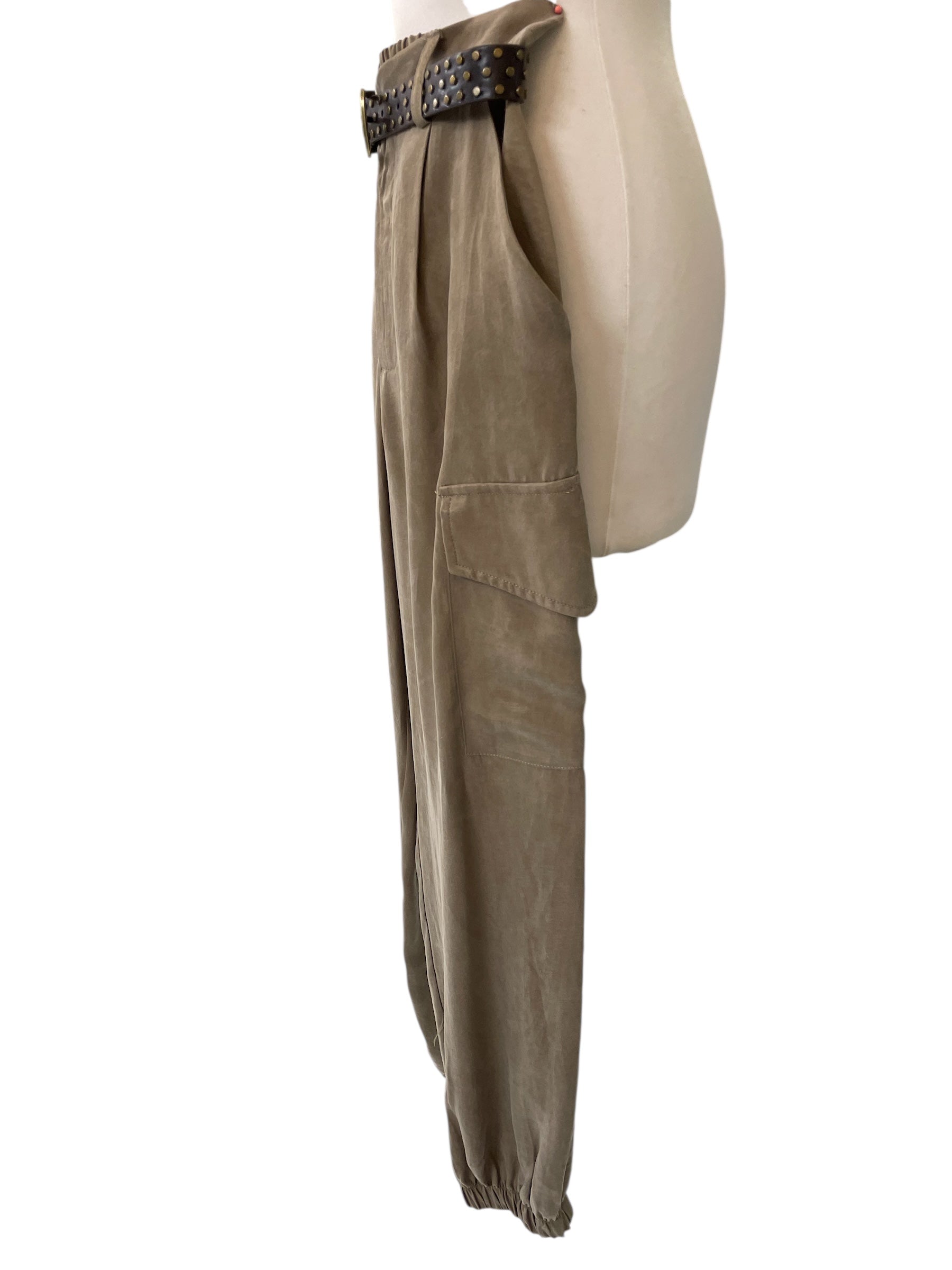 Pantalone cargo con elastico sul fondo Vicolo in Cupro