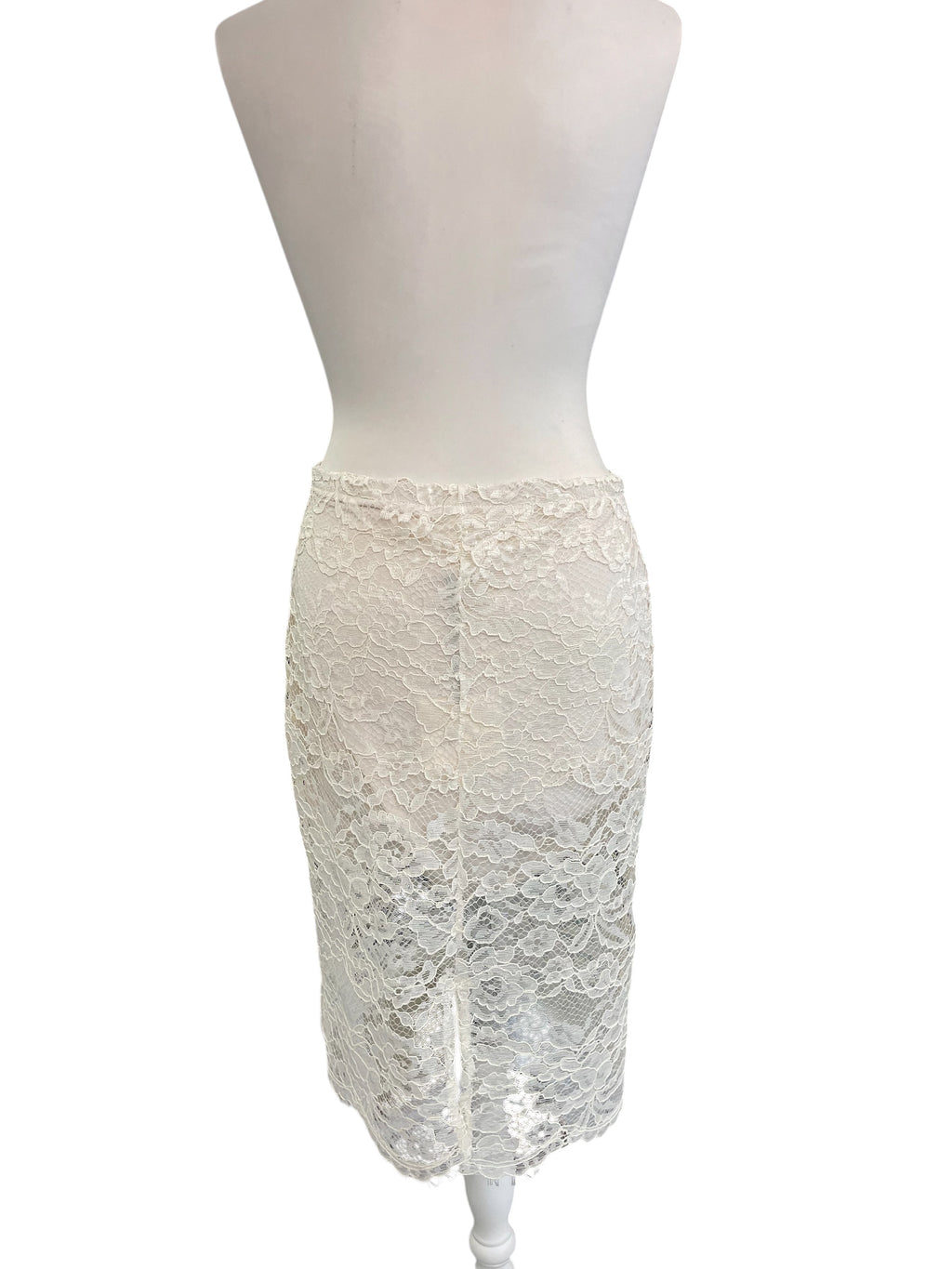 Gonna panna pizzo N20074AT-PE26 elastico vita con zip