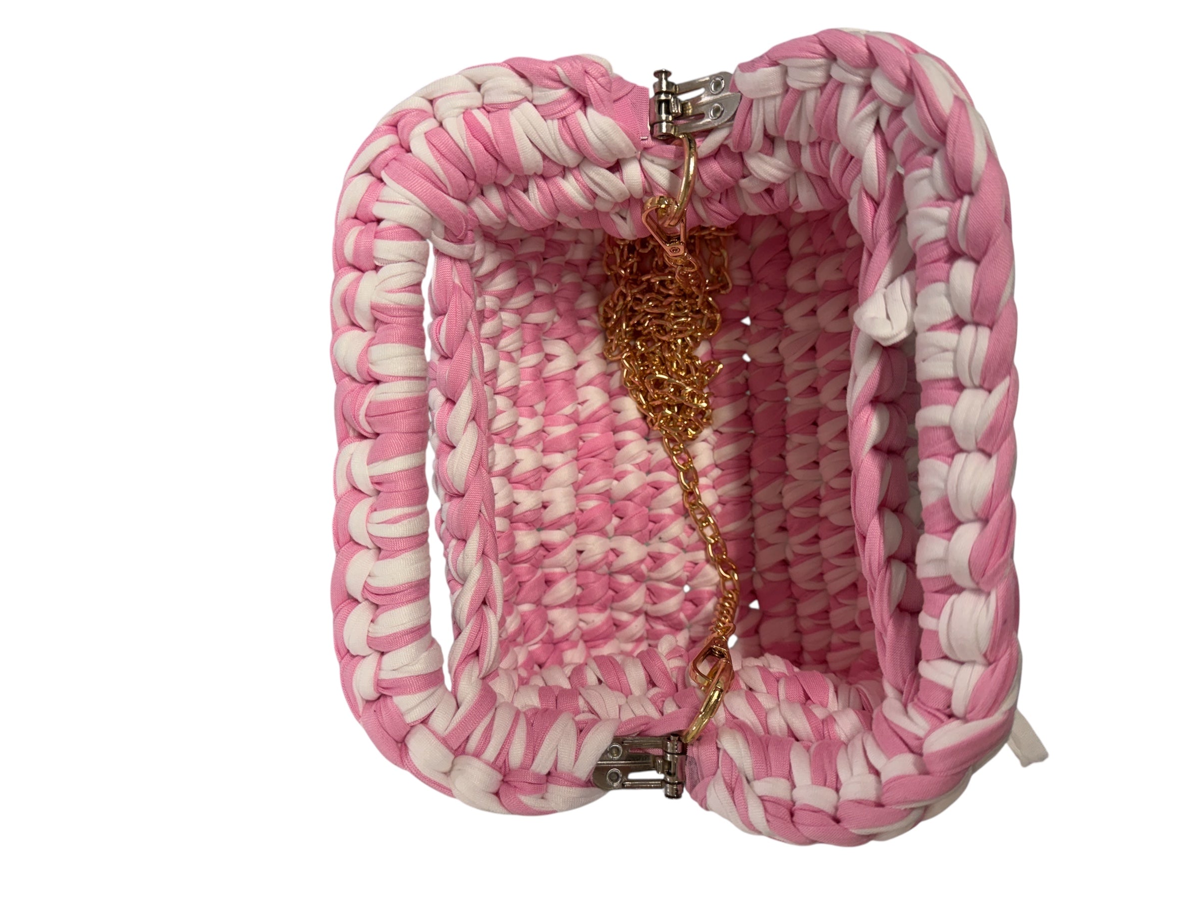 Crochet “Amelia” panna/rosa