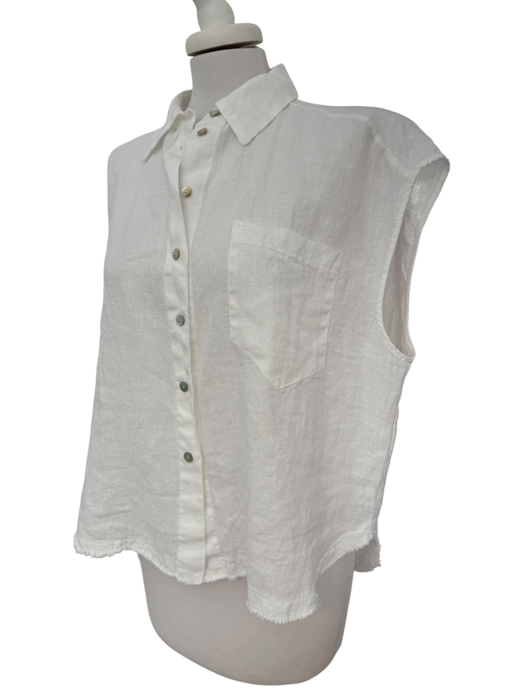 Camicia smanicata puro lino