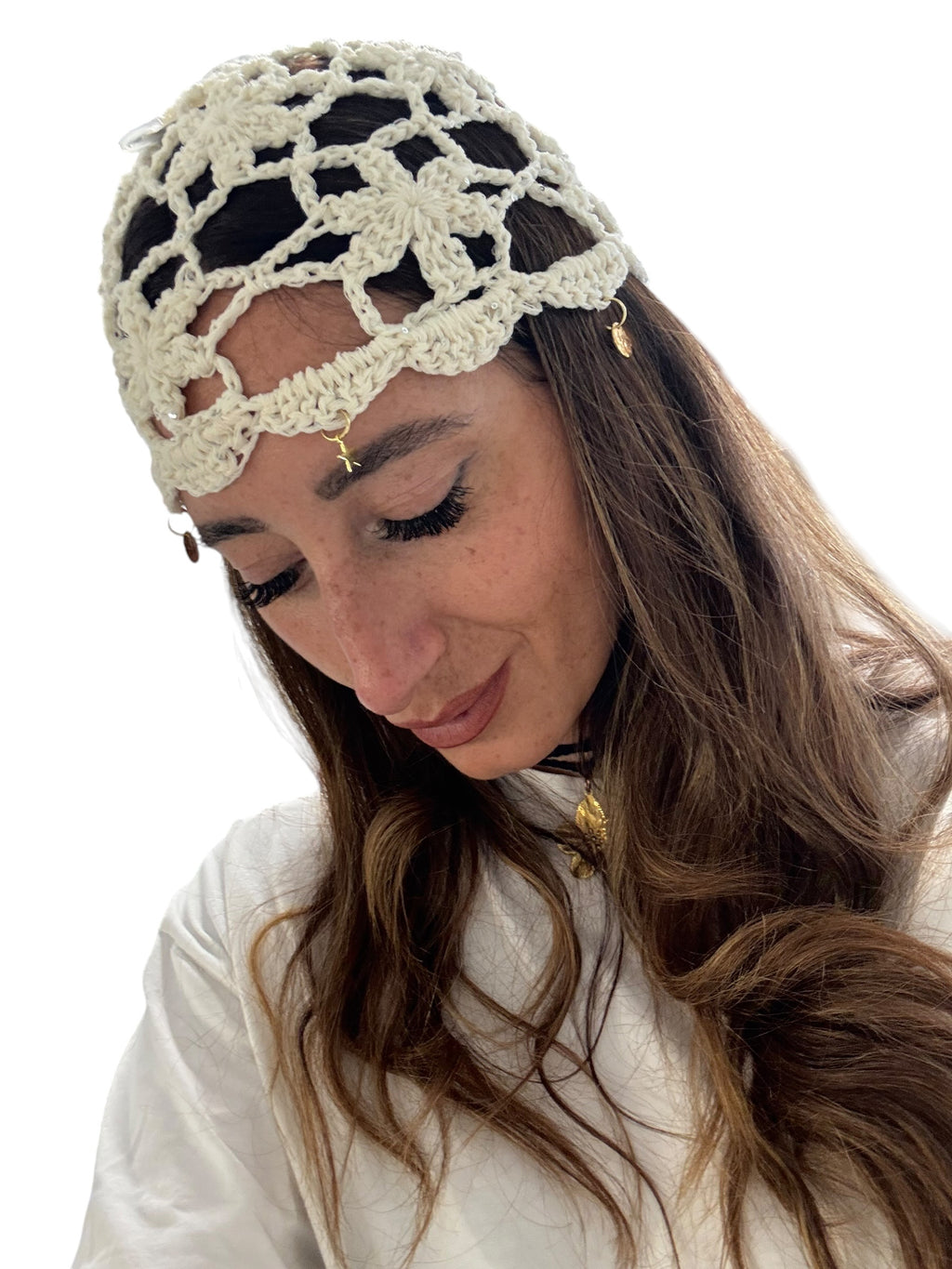 Cappello crochet ciondoli
