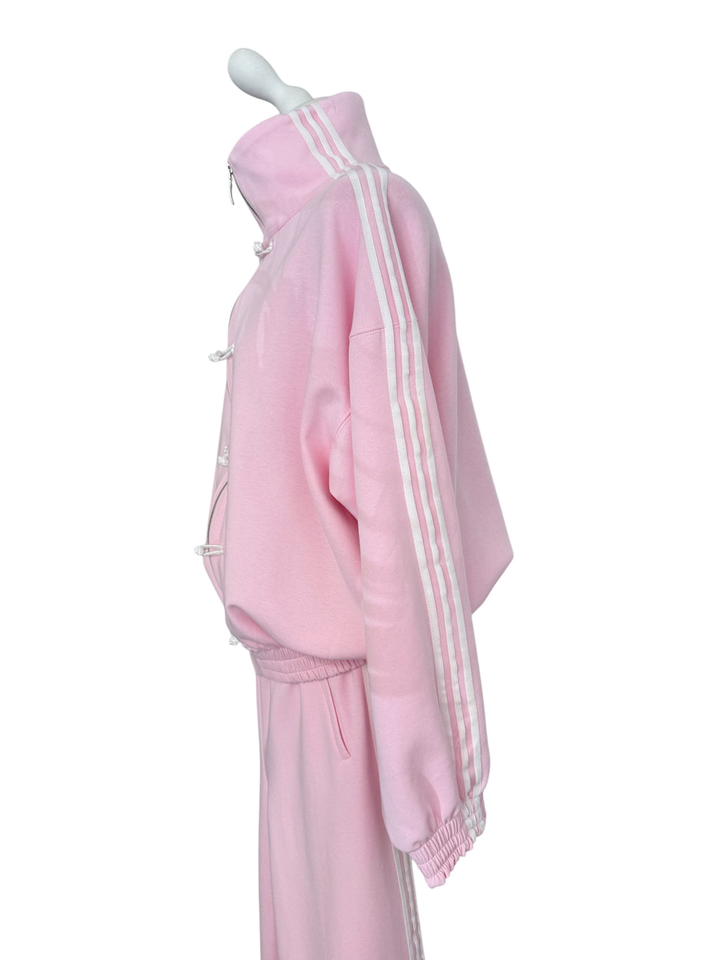 Felpa rosa alamari banda laterale