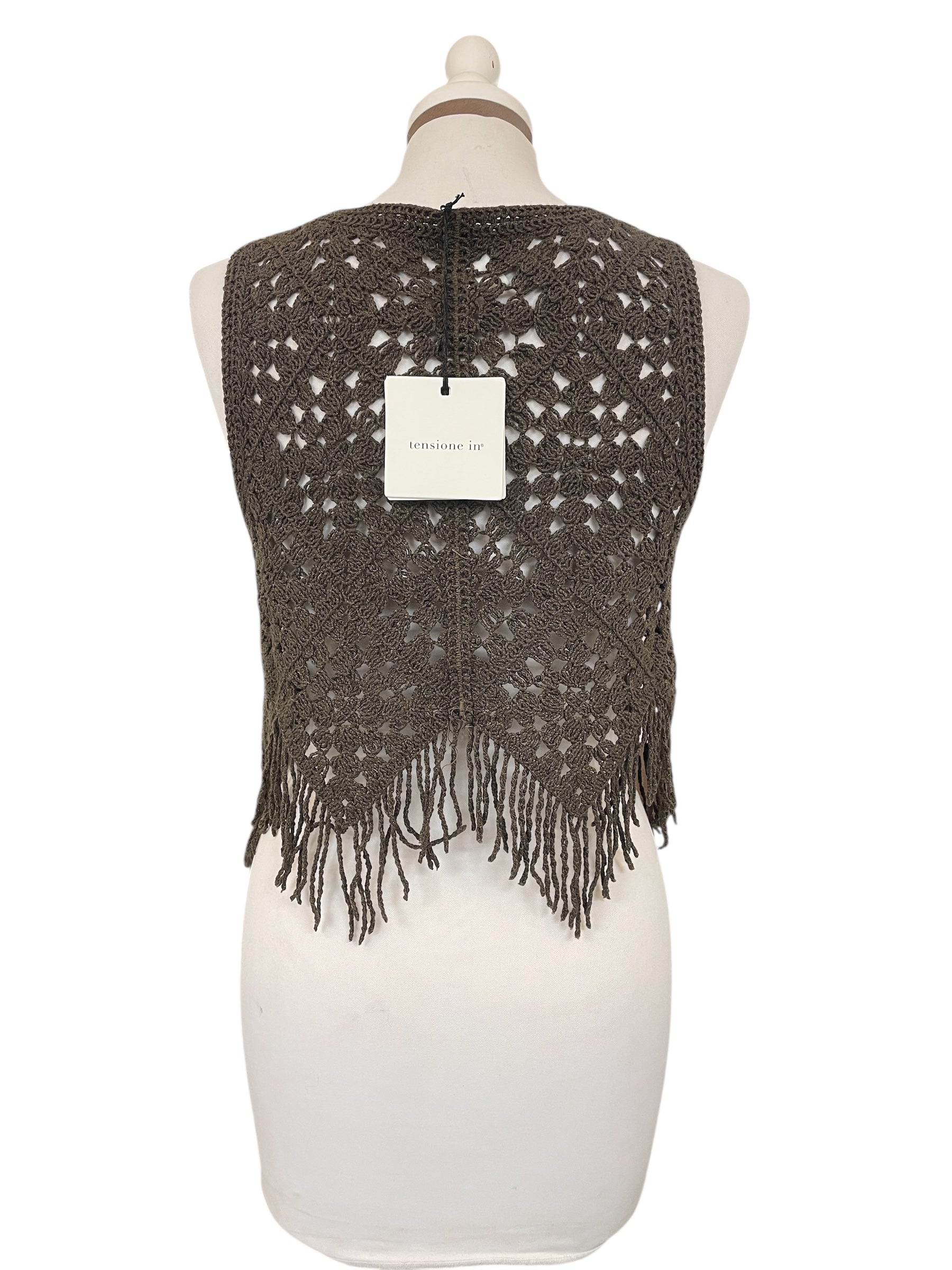 Top macramè con frange