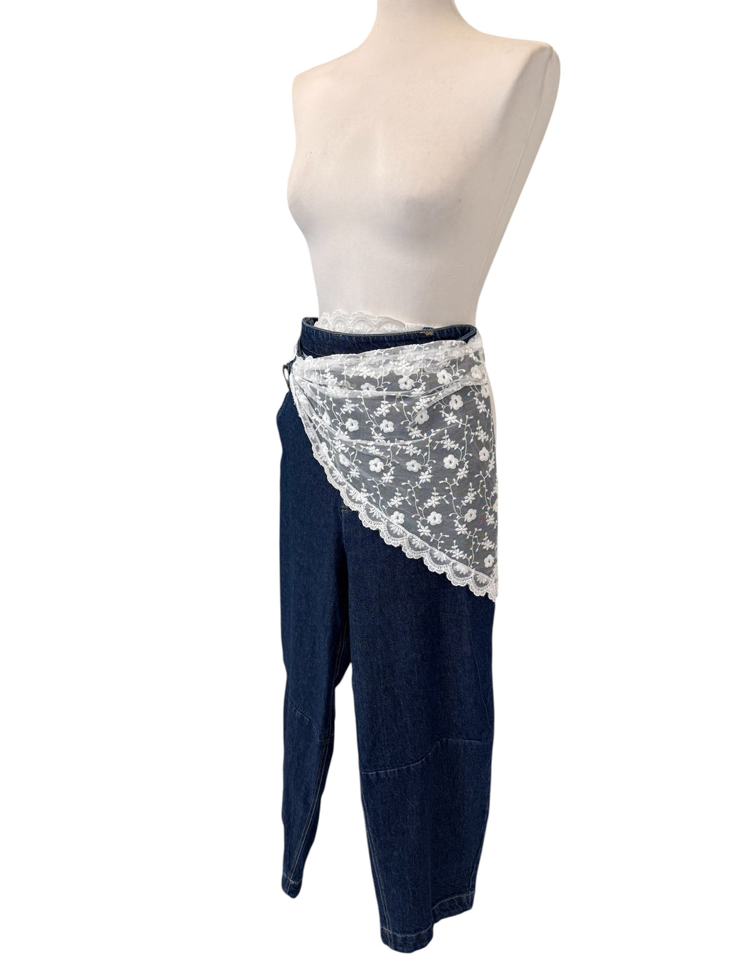 Denim con bandana in pizzo S26P407