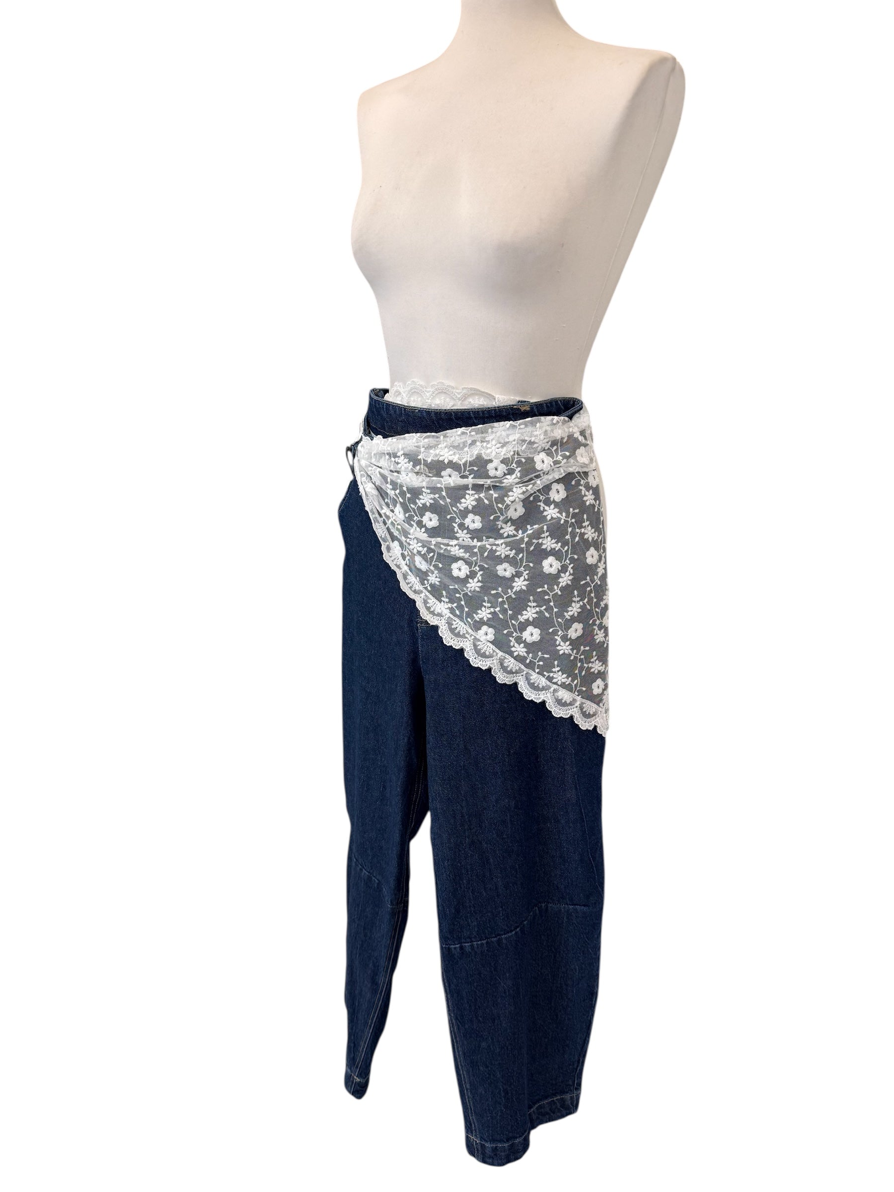 Denim con bandana in pizzo S26P407