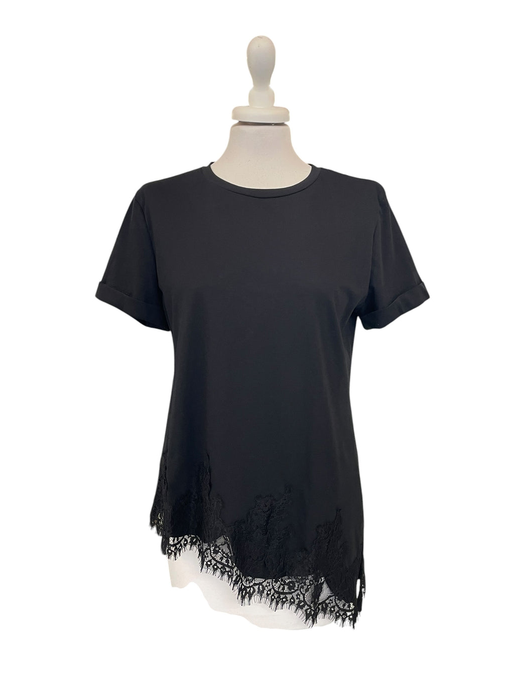 T-shirt S26MA79 tensione  in asimmetrica con pizzo