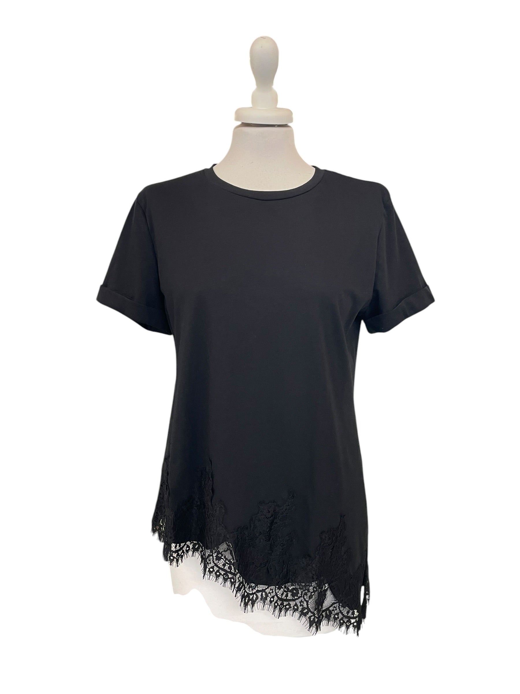T-shirt S26MA79 tensione  in asimmetrica con pizzo