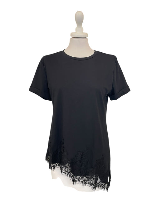 T-shirt S26MA79 tensione  in asimmetrica con pizzo