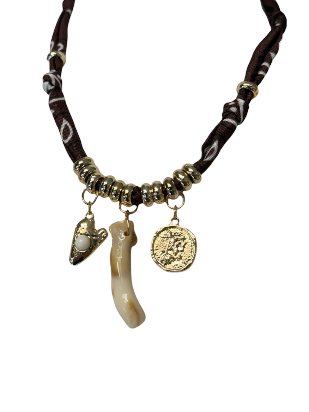 NECKLACE BANDANA MORO CORNO PANNA