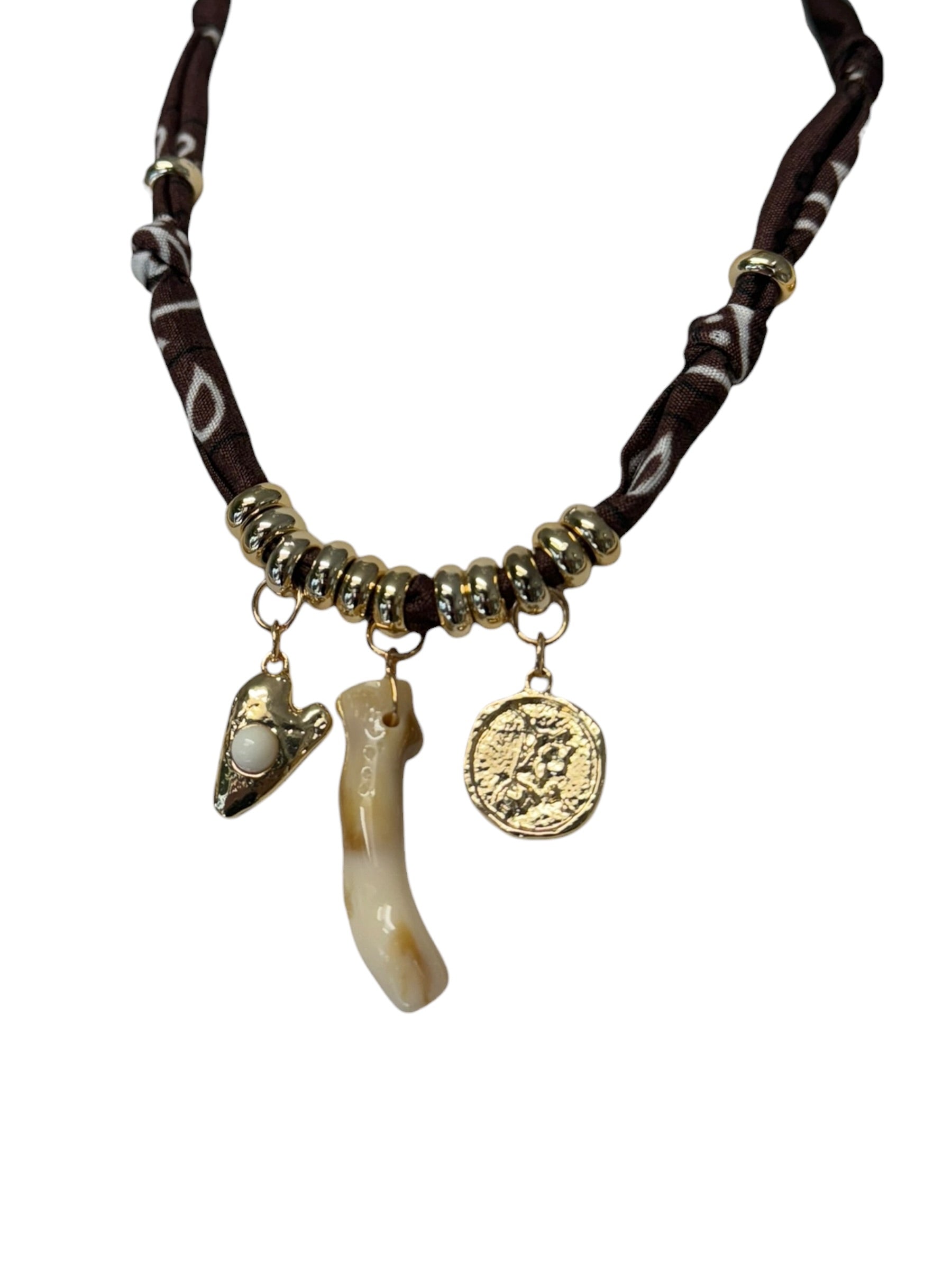 NECKLACE BANDANA MORO CORNO PANNA