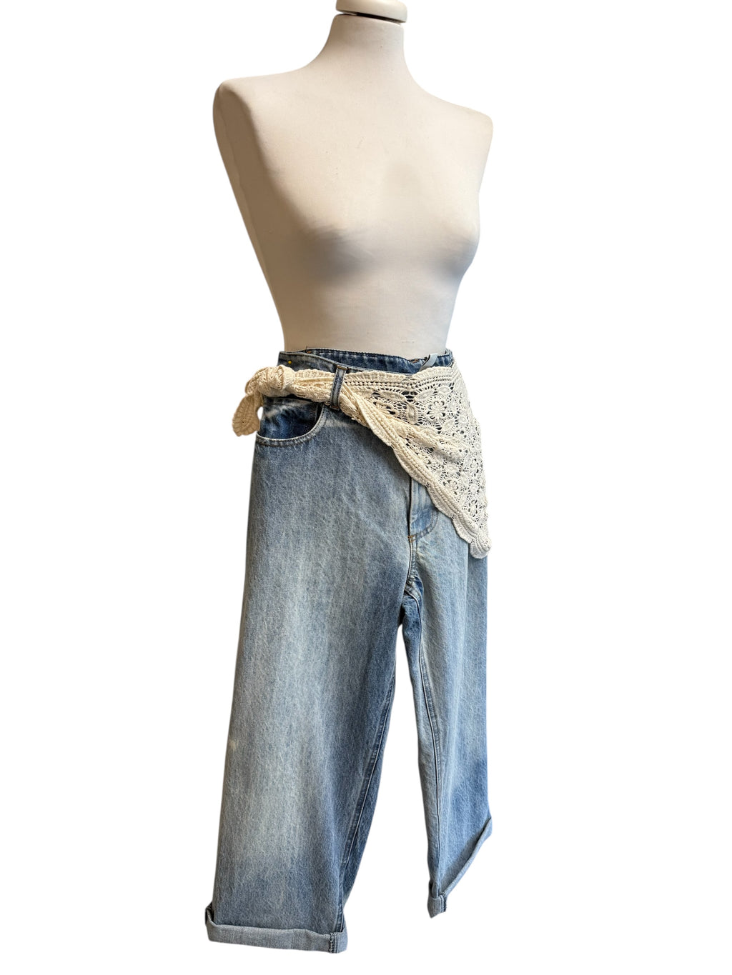 Jeans dritto CP646 + bandana macrame