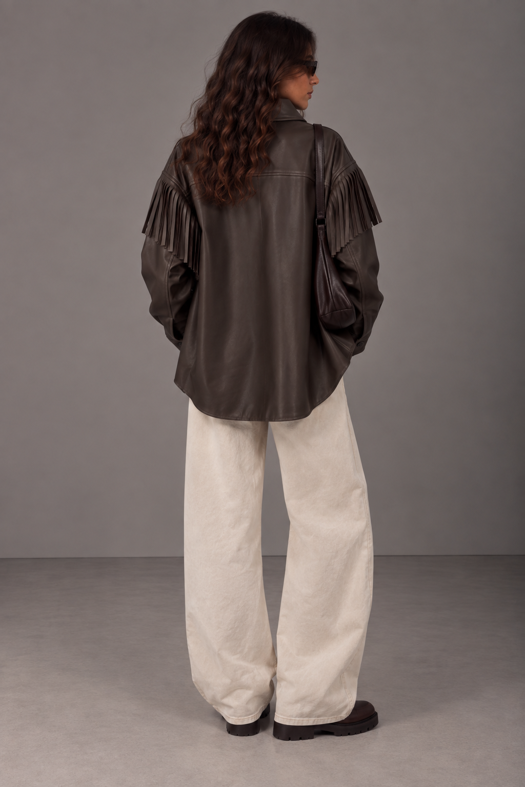 Giacca/ Camicia con frange in ecopelle