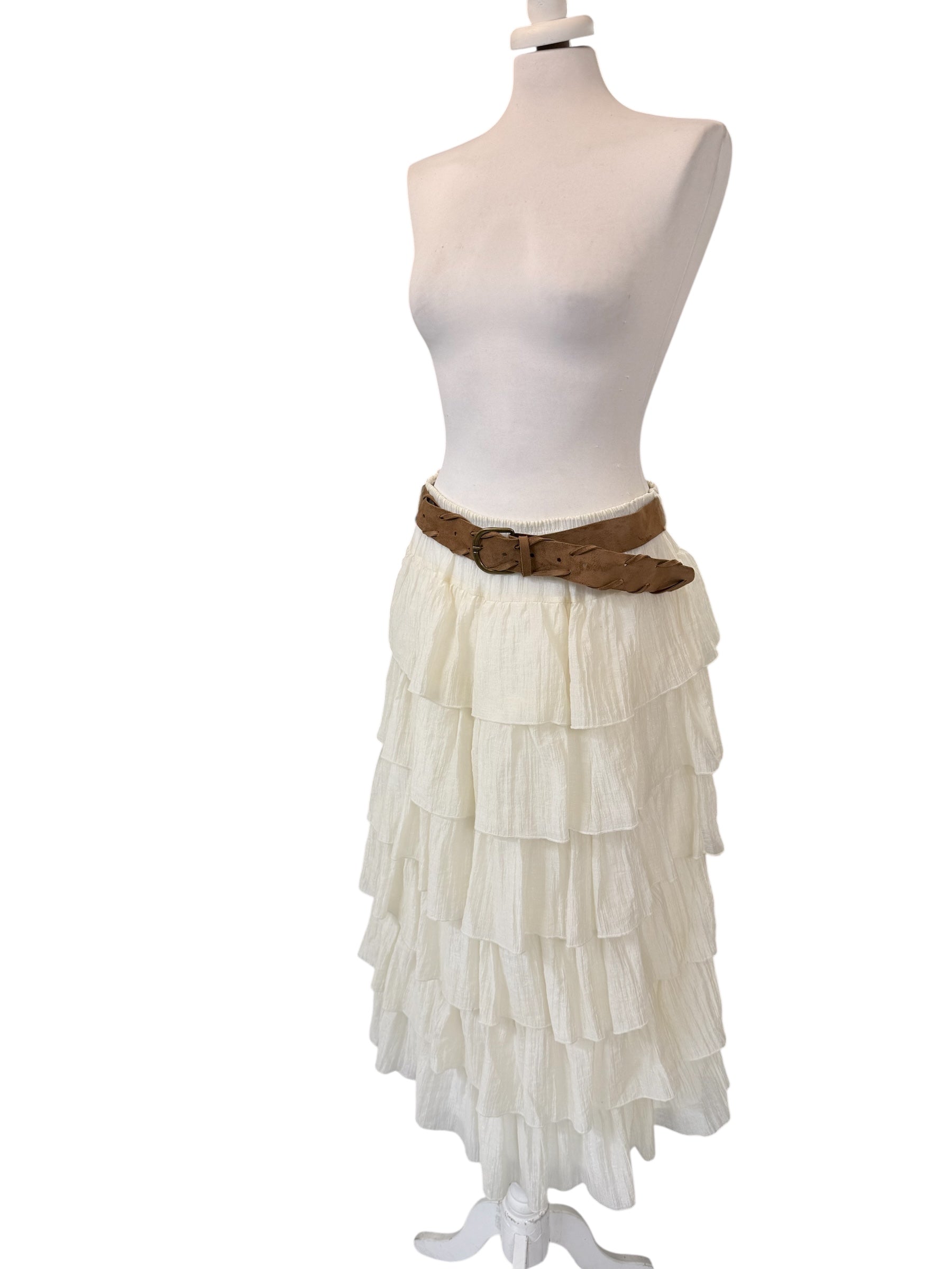 Gonna lunga a balze panna