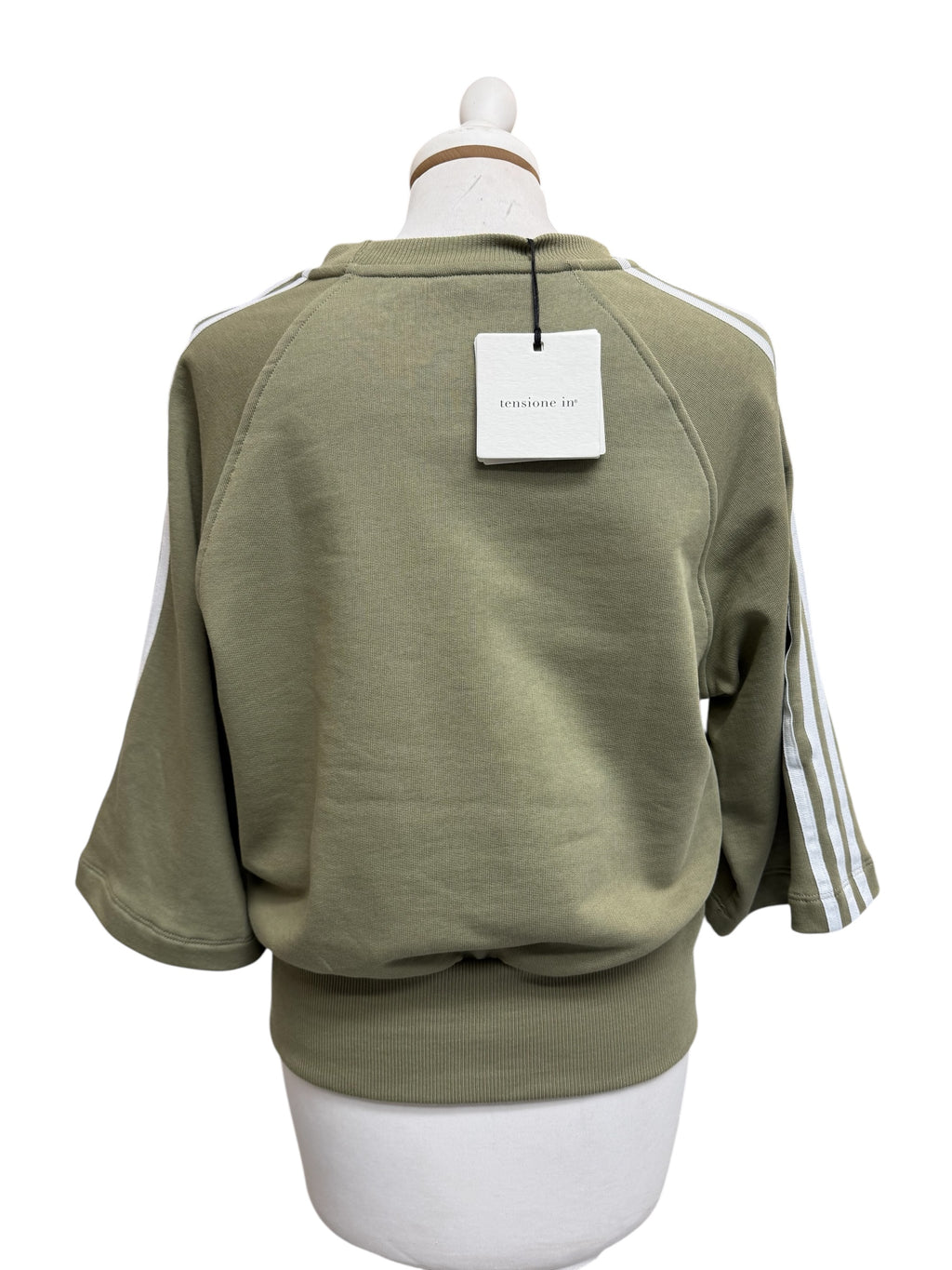 Felpa manica 3/4 con bande laterali