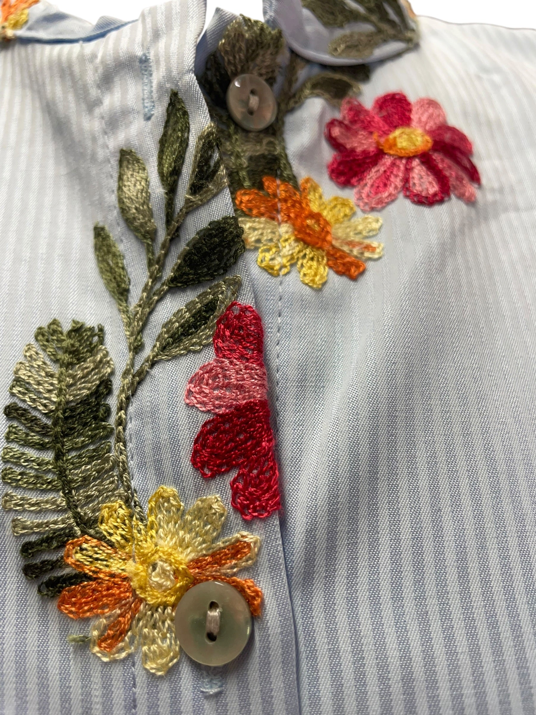 Camicia gessata ricamata taglia unica