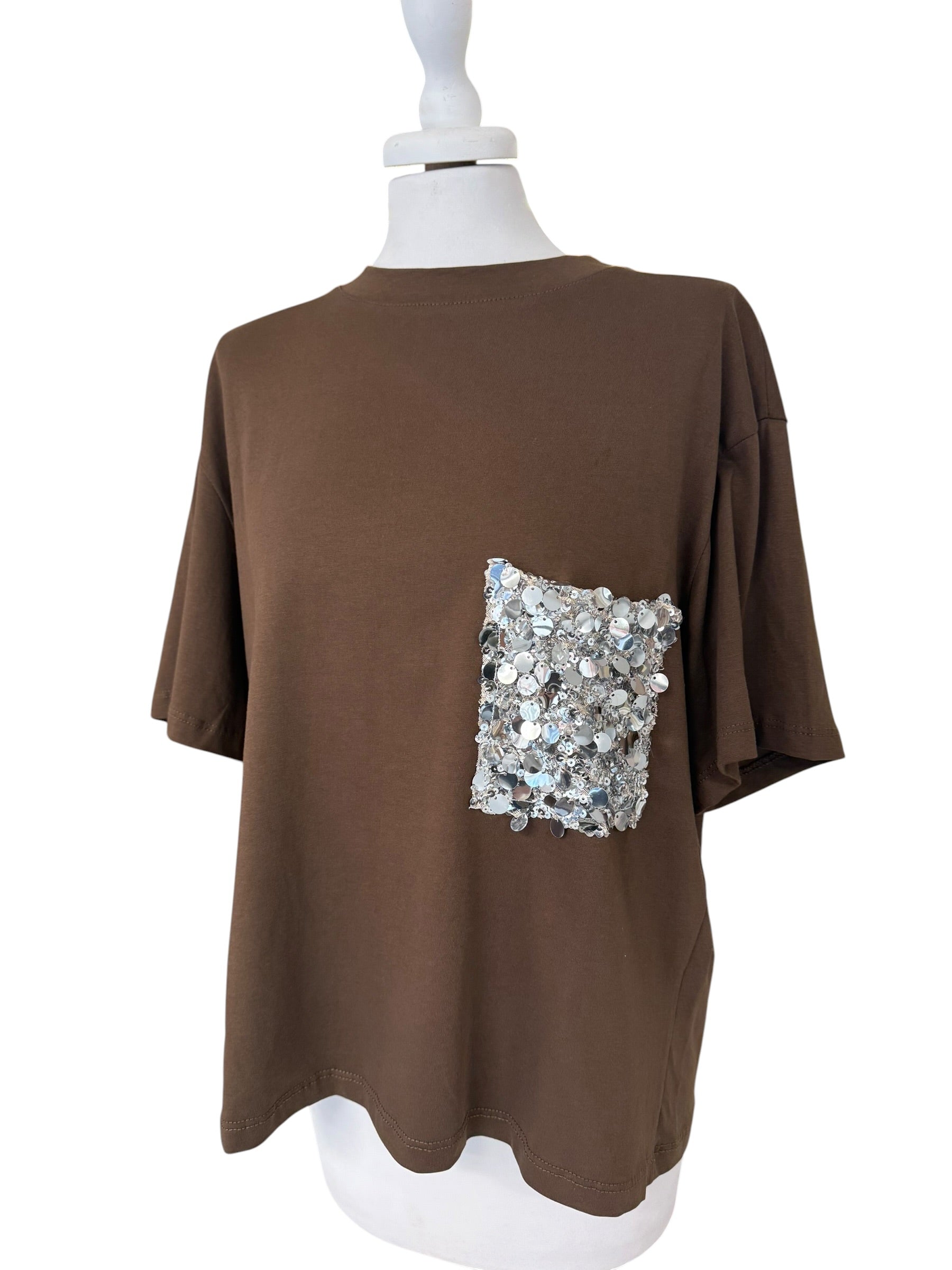 T-shirt taschino paiettes