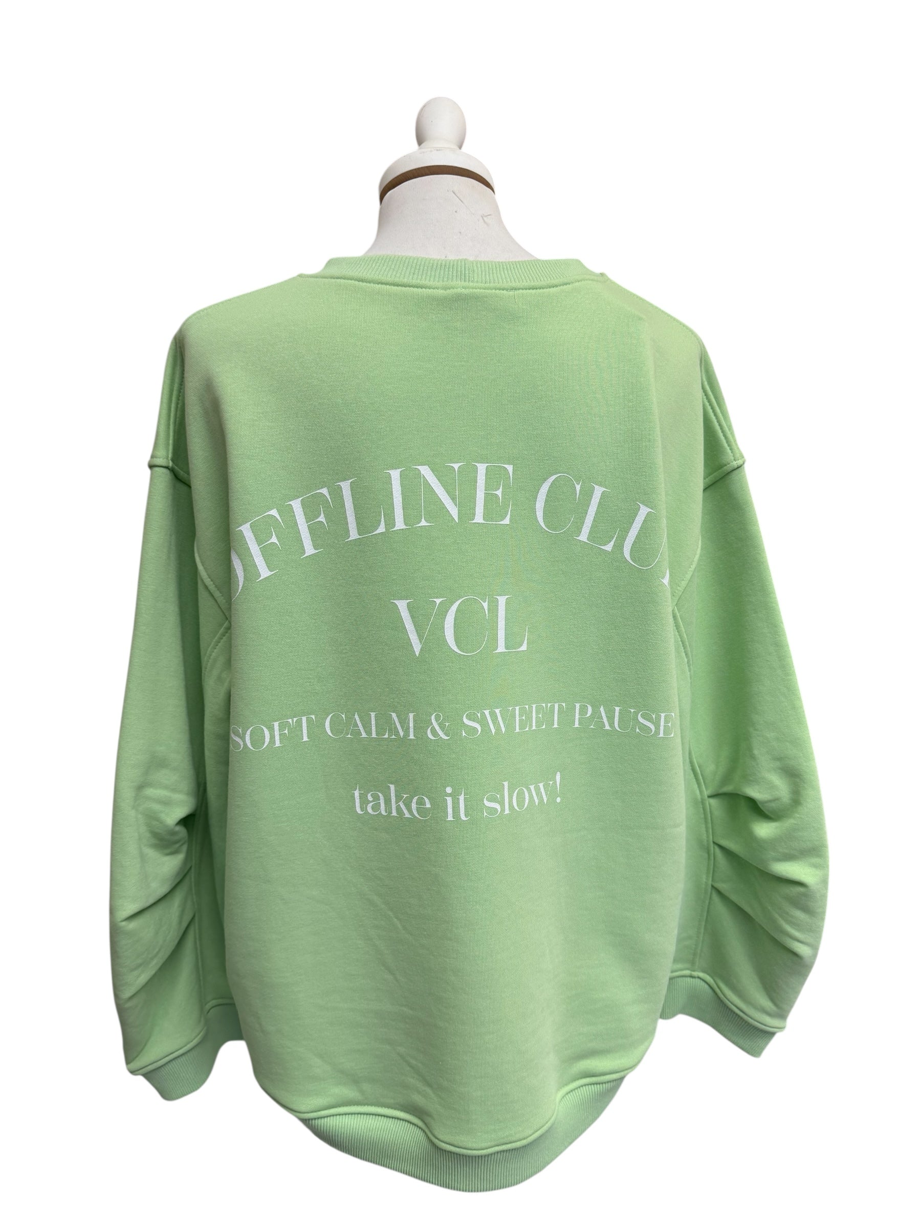 Felpa verde scritta bianca