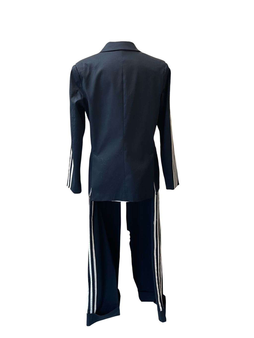 Pantalone palazzo blu bande laterali