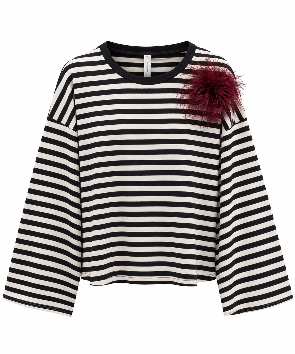 T-shirt righe + spilla
