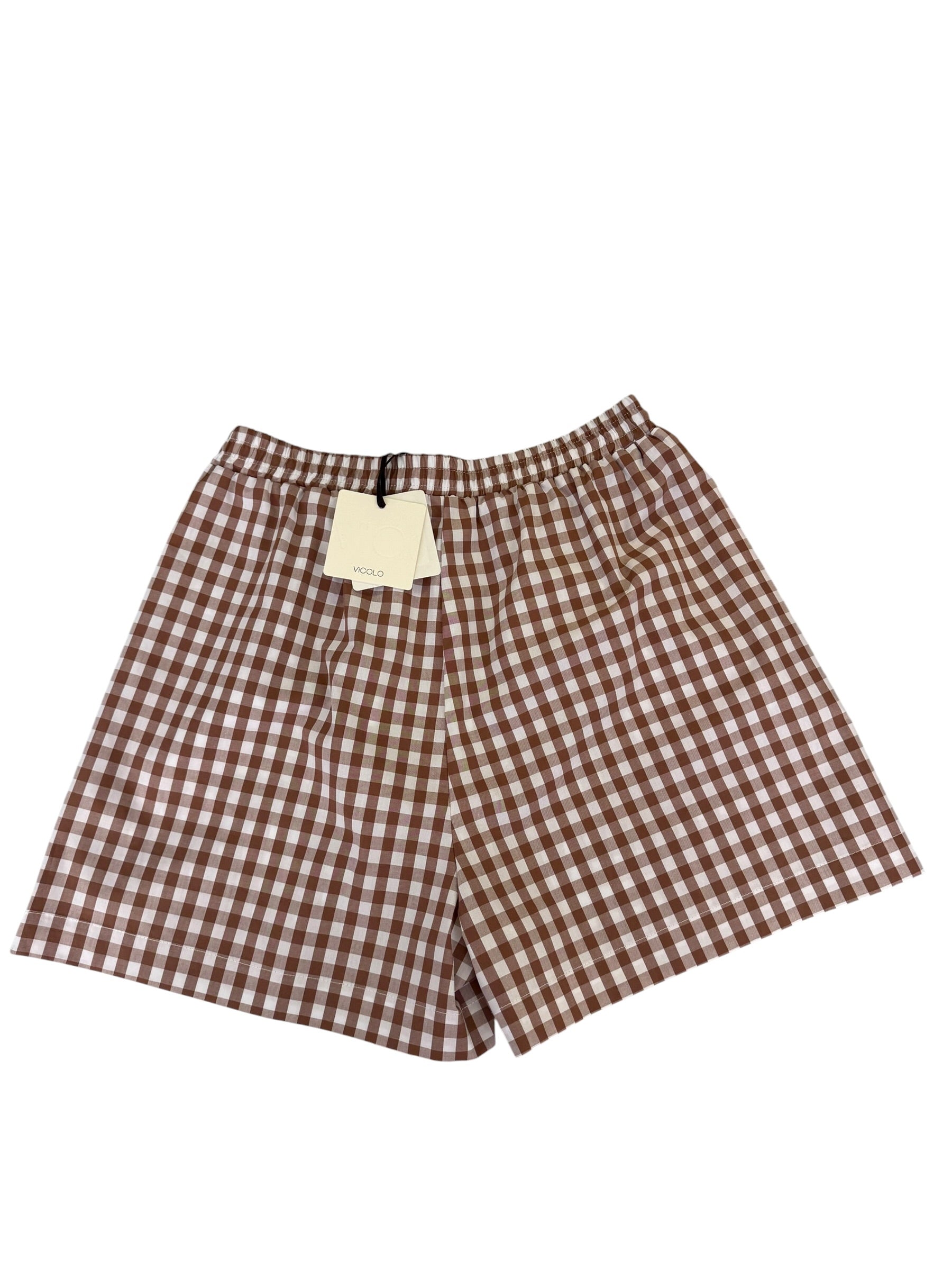 Short vichì marrone/panna