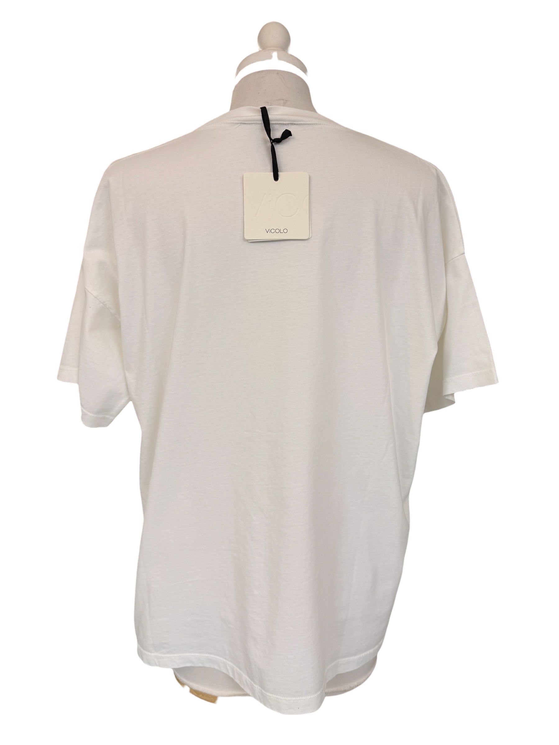 T-shirt bianca over stampa gelato