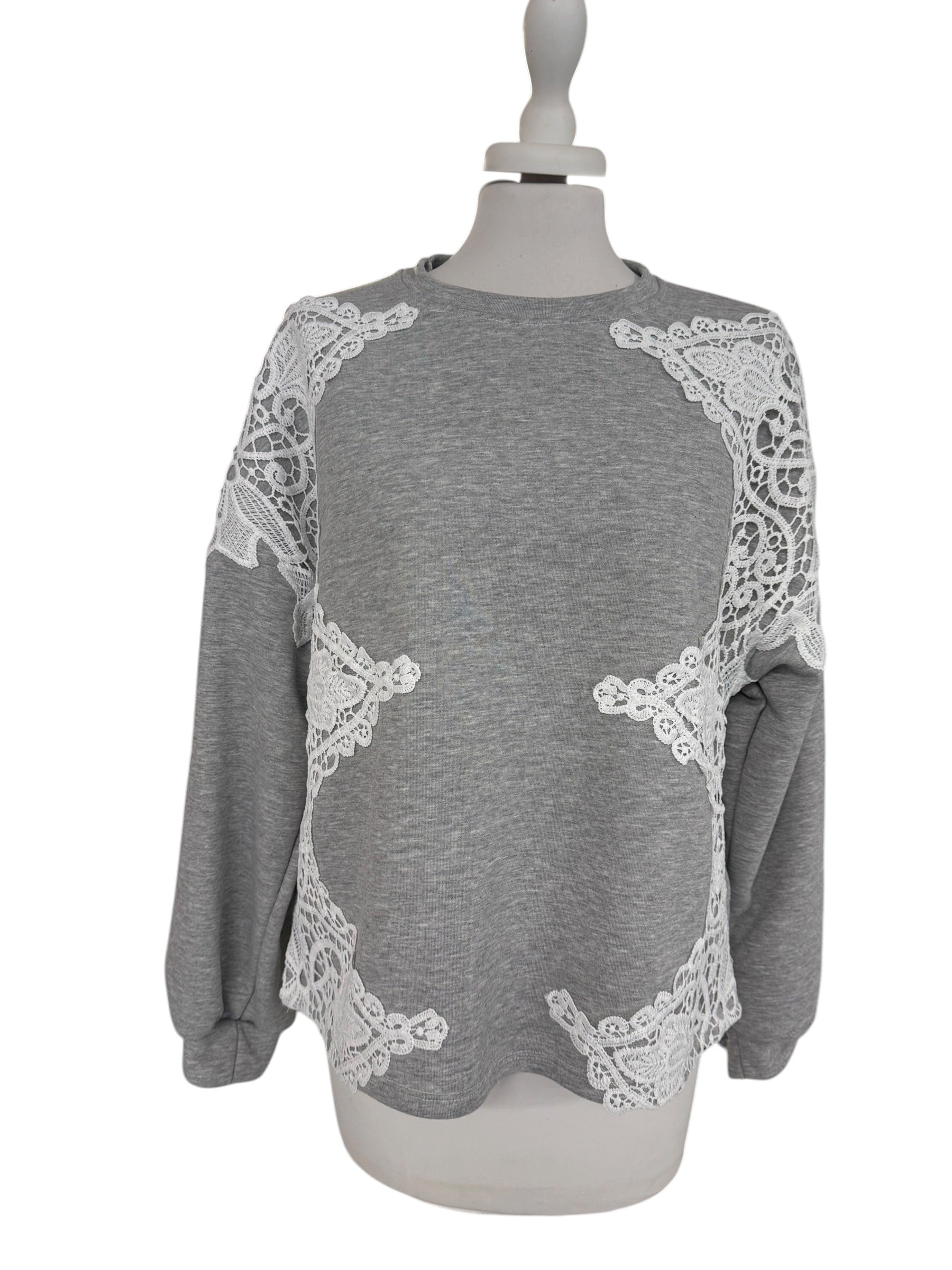 Felpa con pizzo