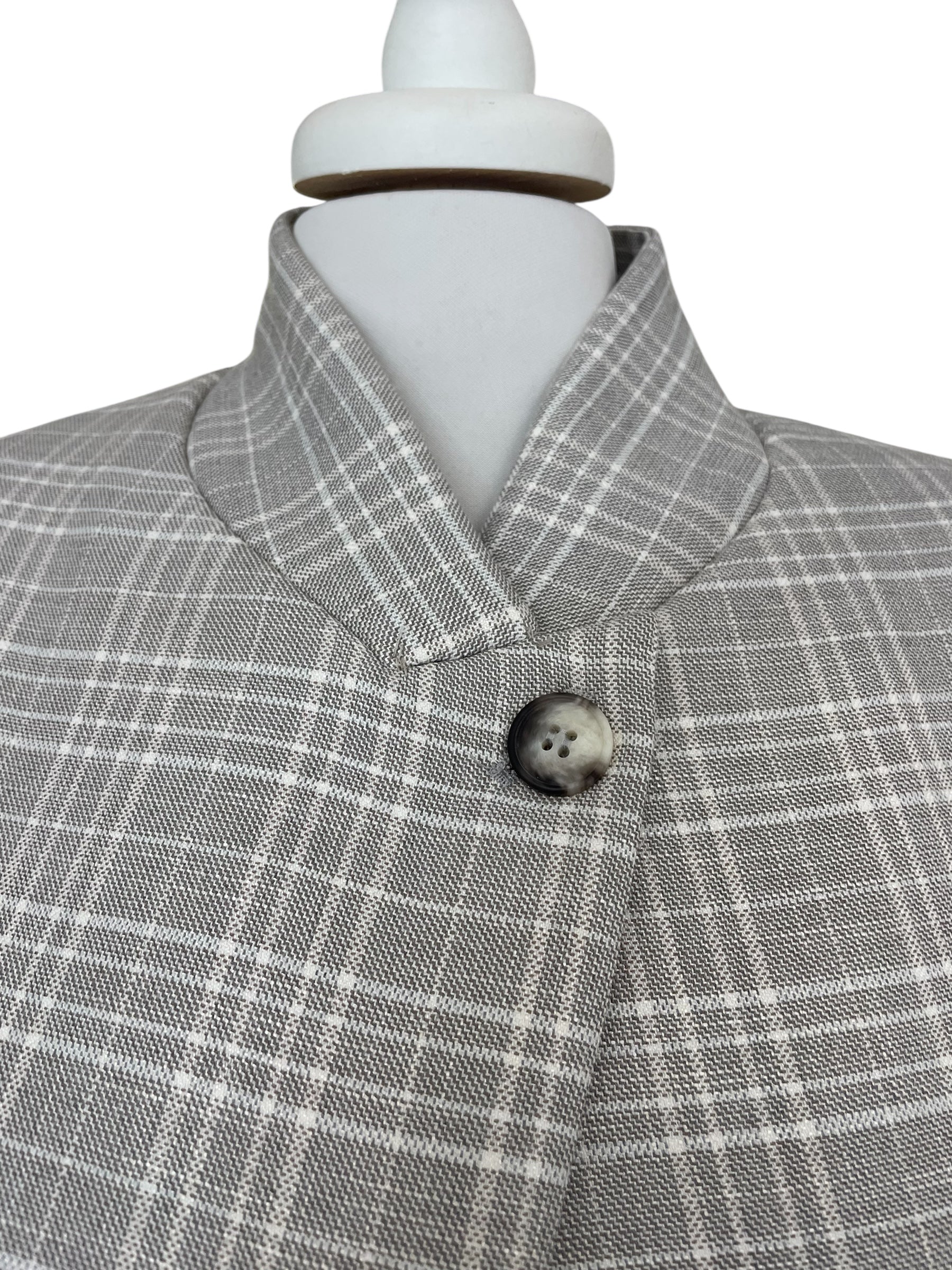 Blazer allacciatura asimmetrica check