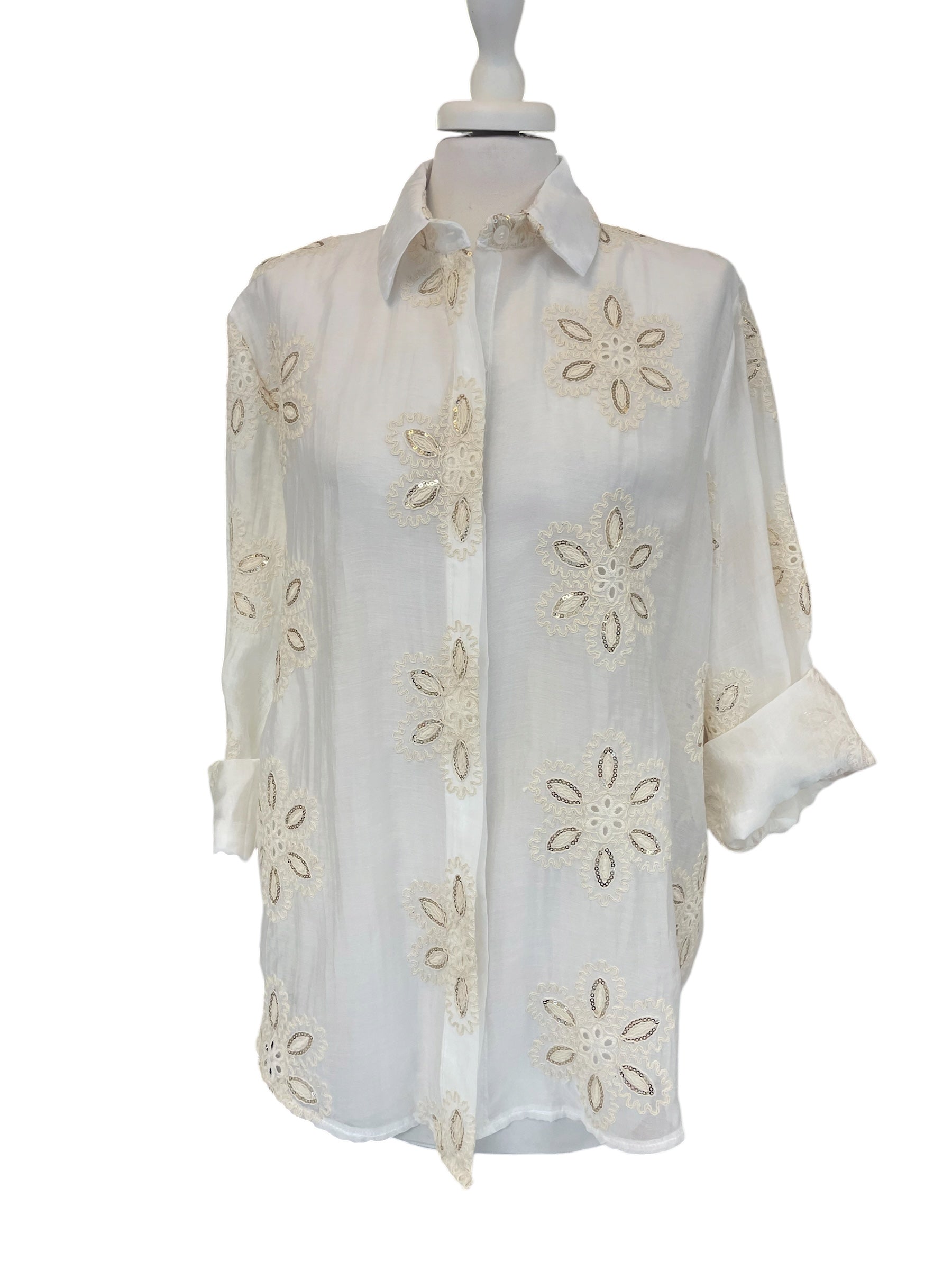 Camicia ricamata variante unica taglia unica