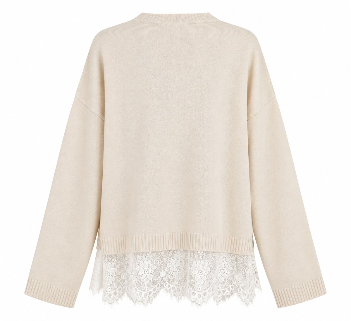 Maglia ecru con pizzo