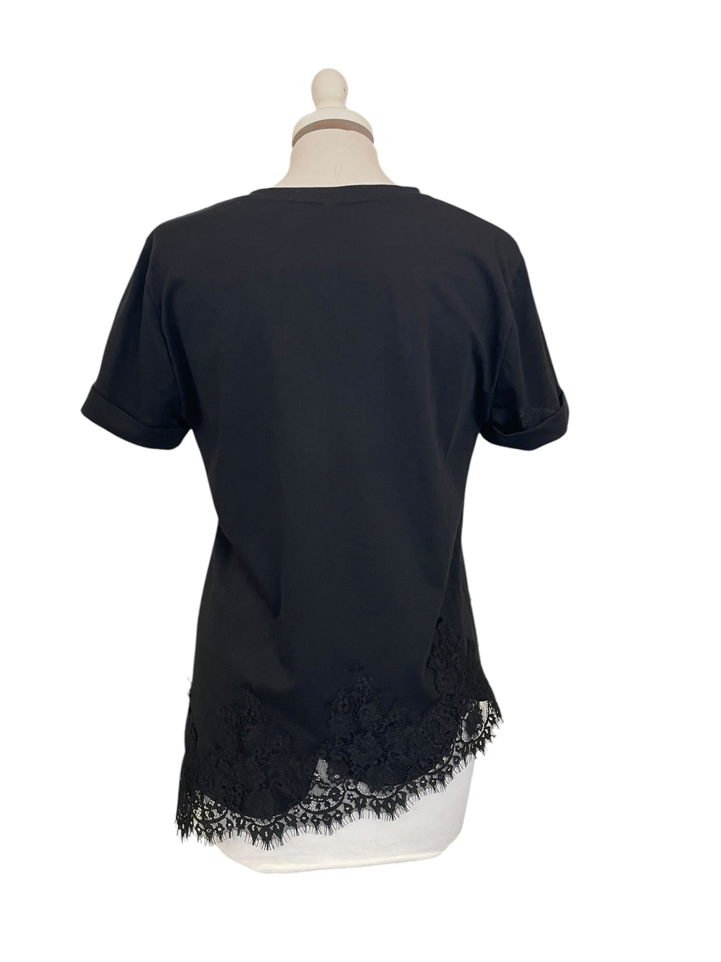 T-shirt S26MA79 tensione  in asimmetrica con pizzo