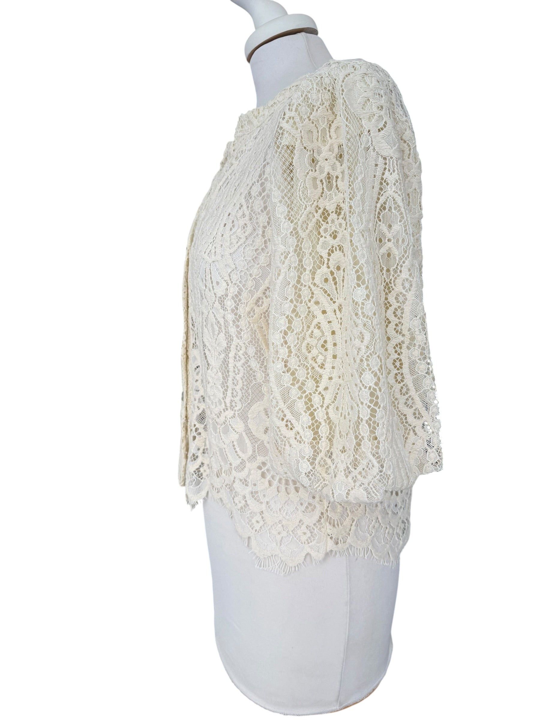 Camicia in pizzo manica palloncino