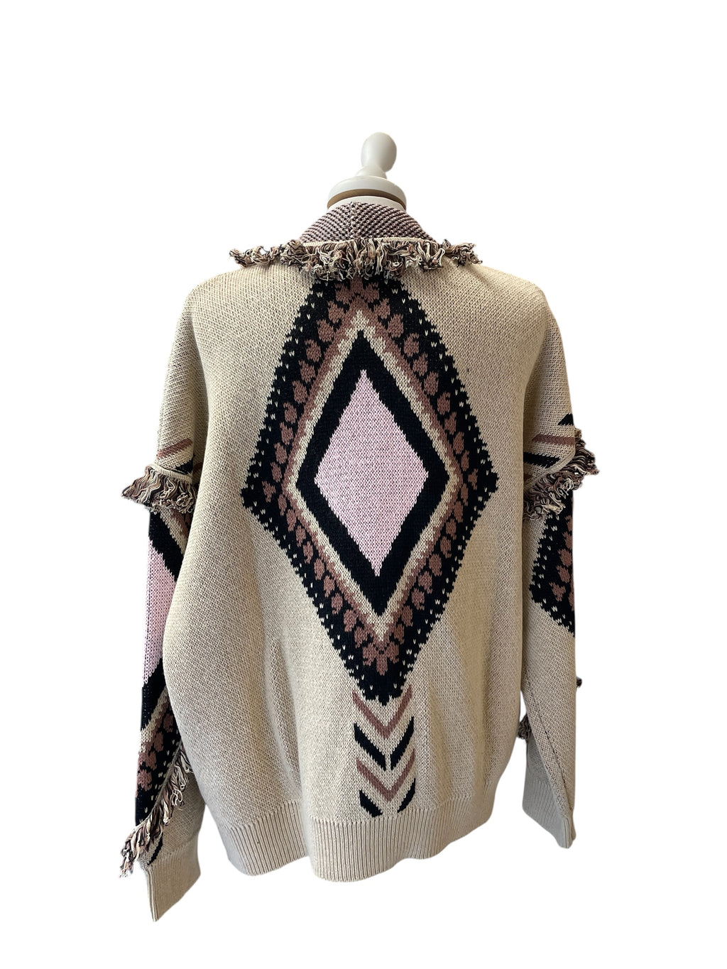 Cardigan alanui rosa/beige/nero