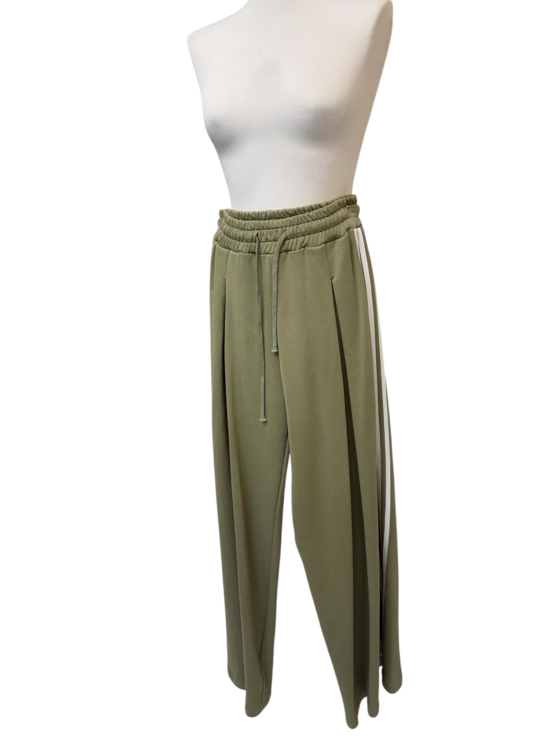 Pantalone verde bande laterali