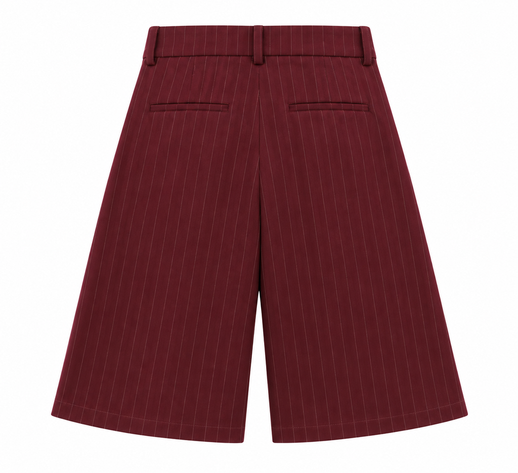 Bermuda gessato bordeaux
