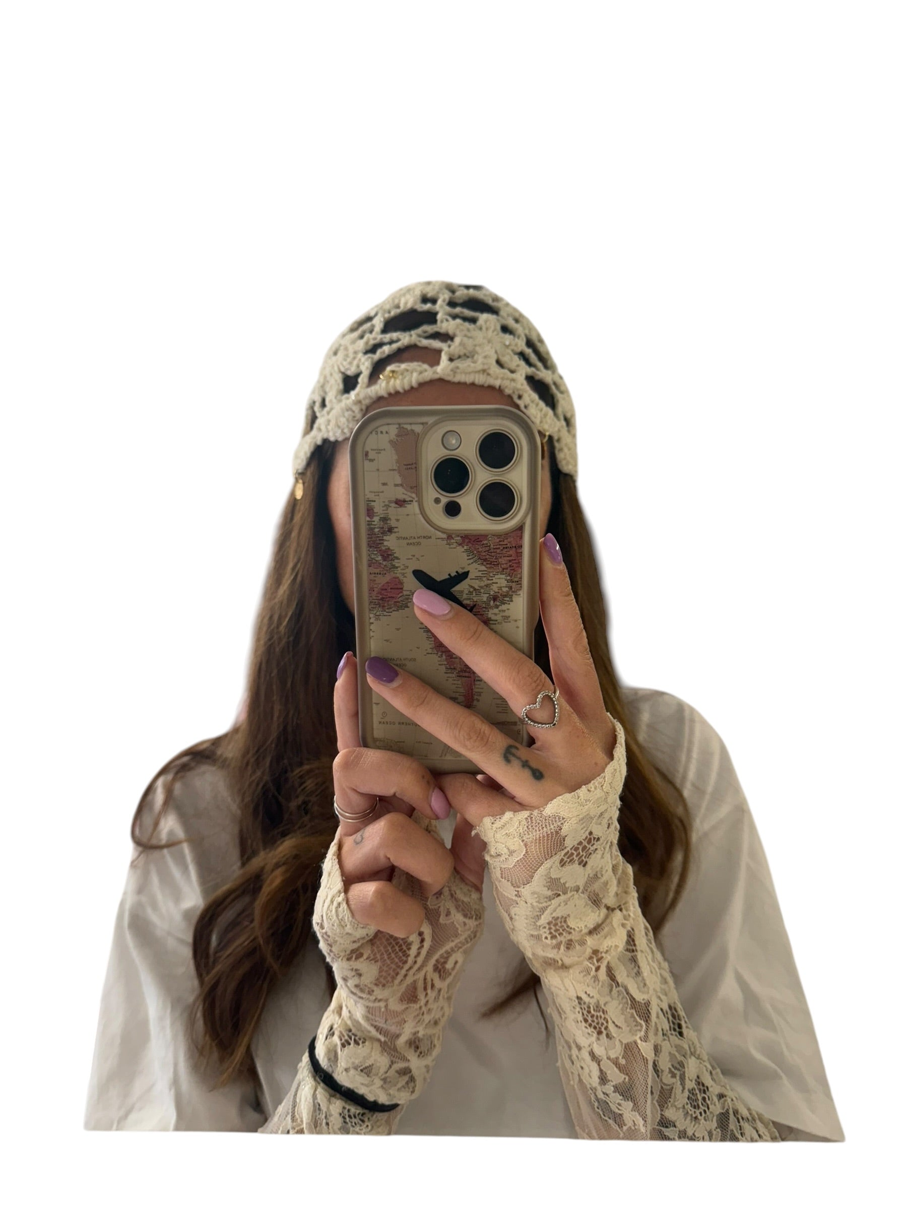 Cappello crochet ciondoli