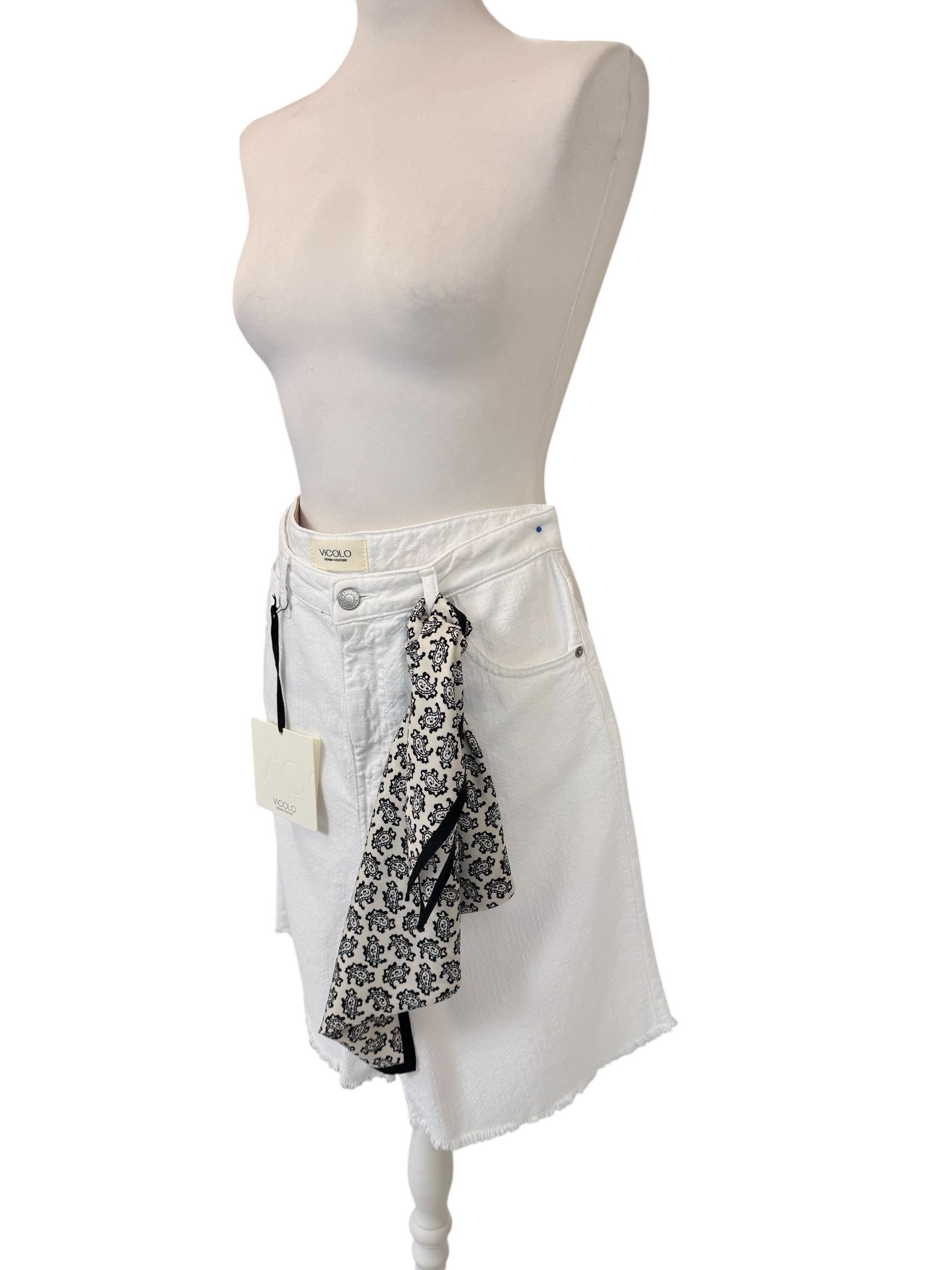 Bermuda bianco sfrangiato + bandana