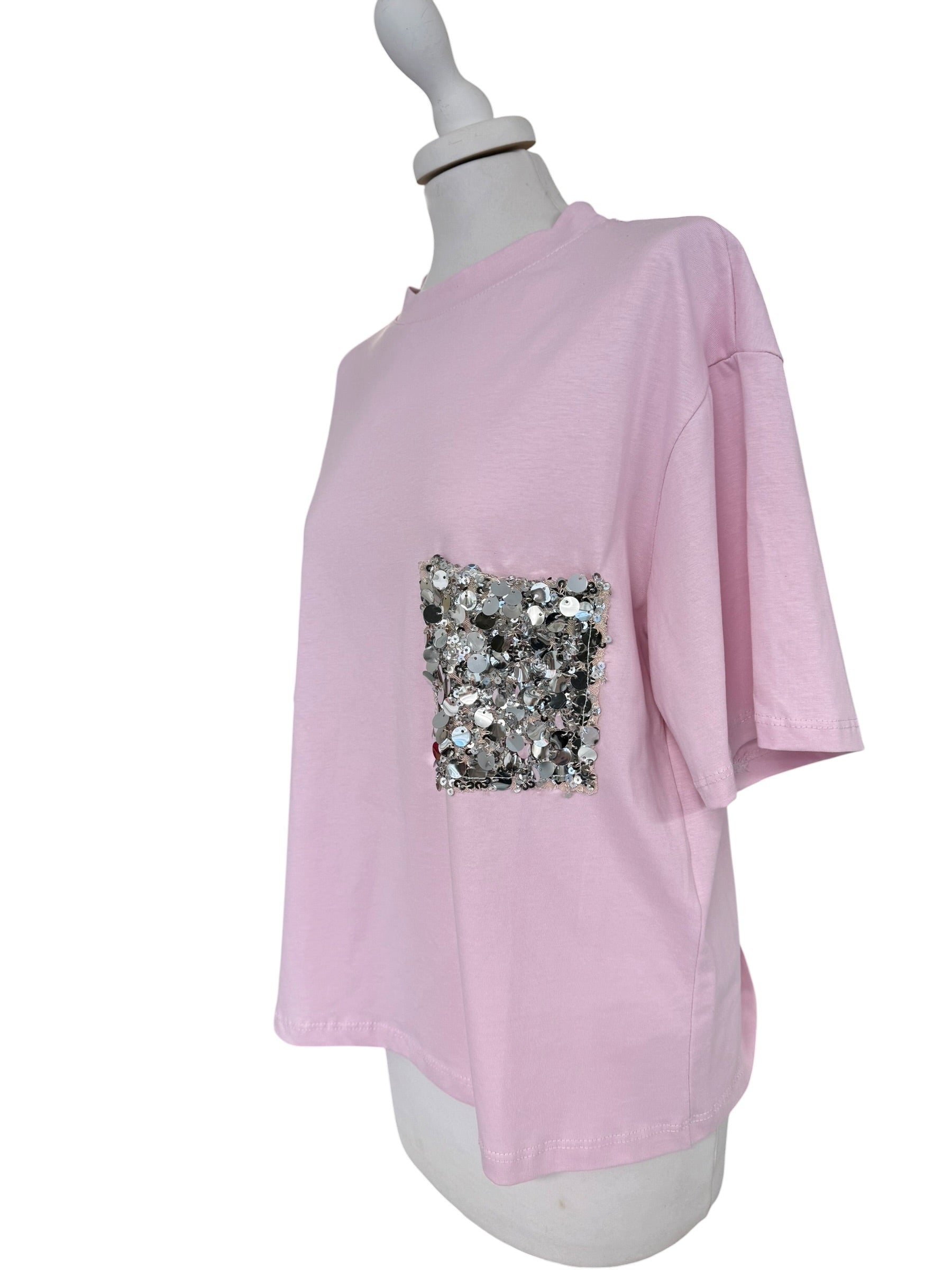 T-shirt taschino paiettes