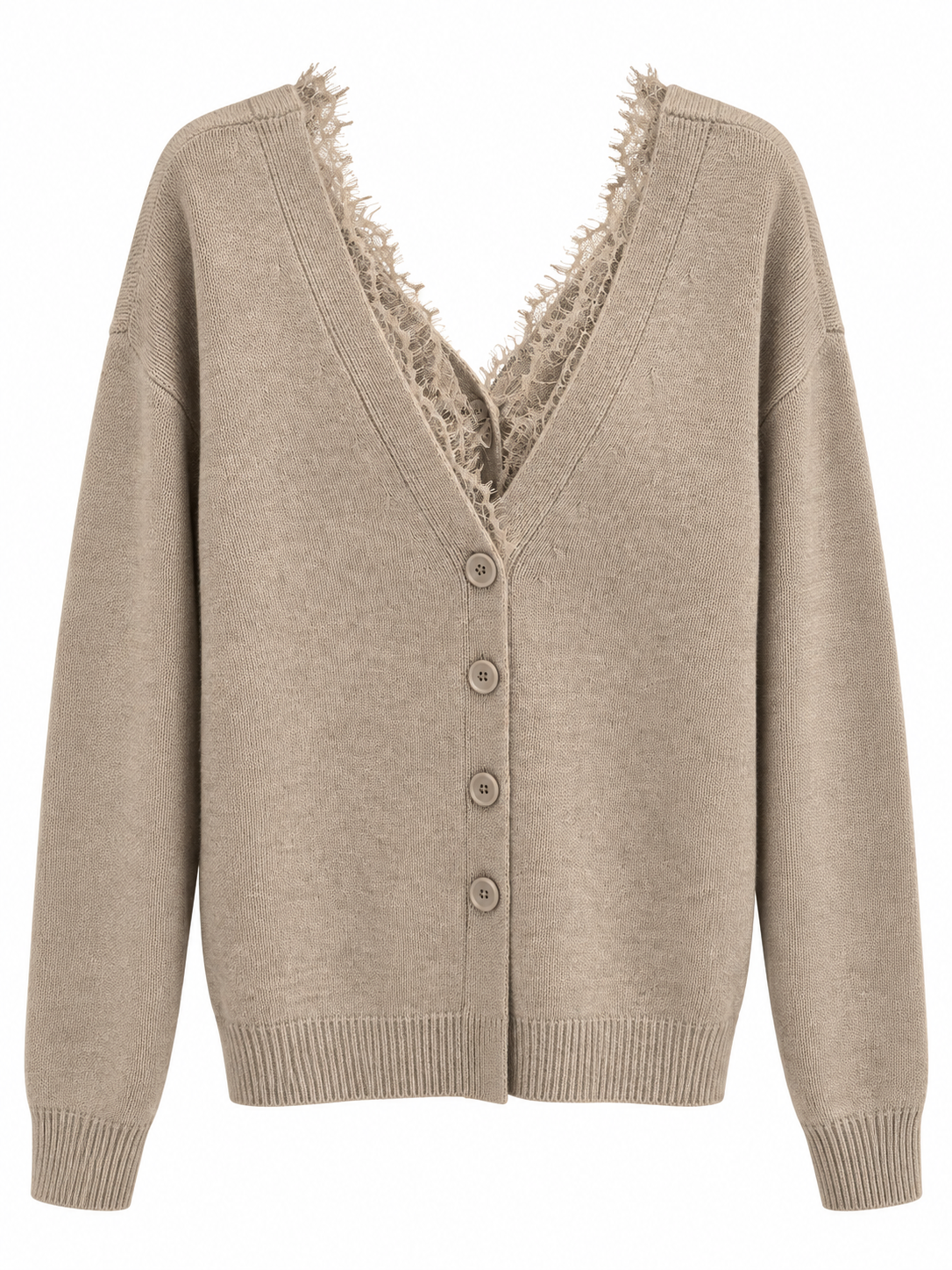 Maglia scollo V davanti e dietro con pizzo