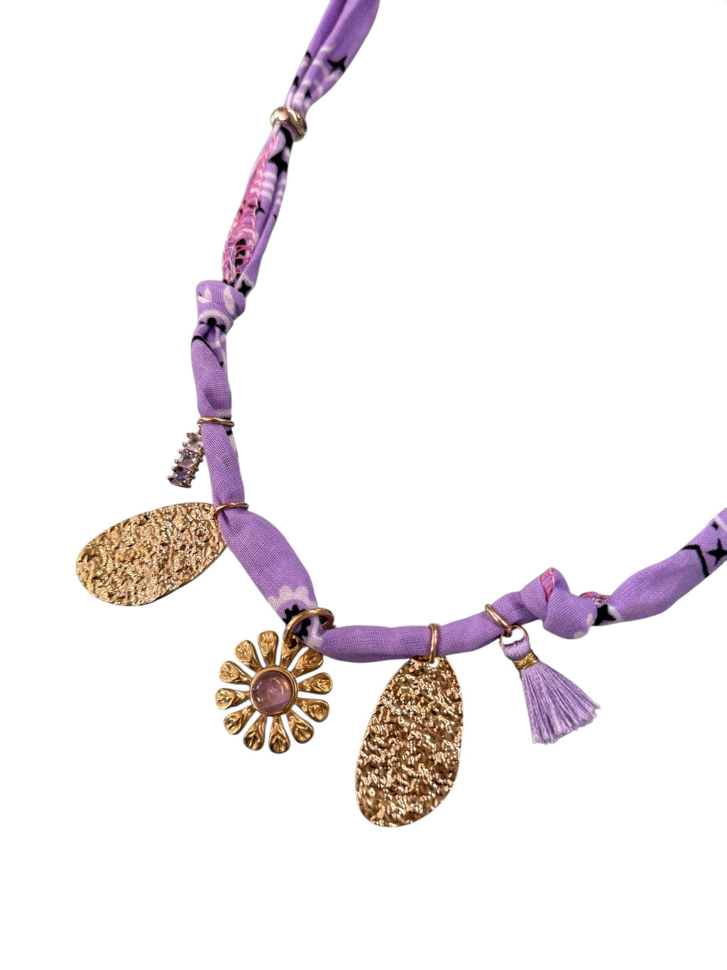 NECKLACE BANDANA LILLA FIORE