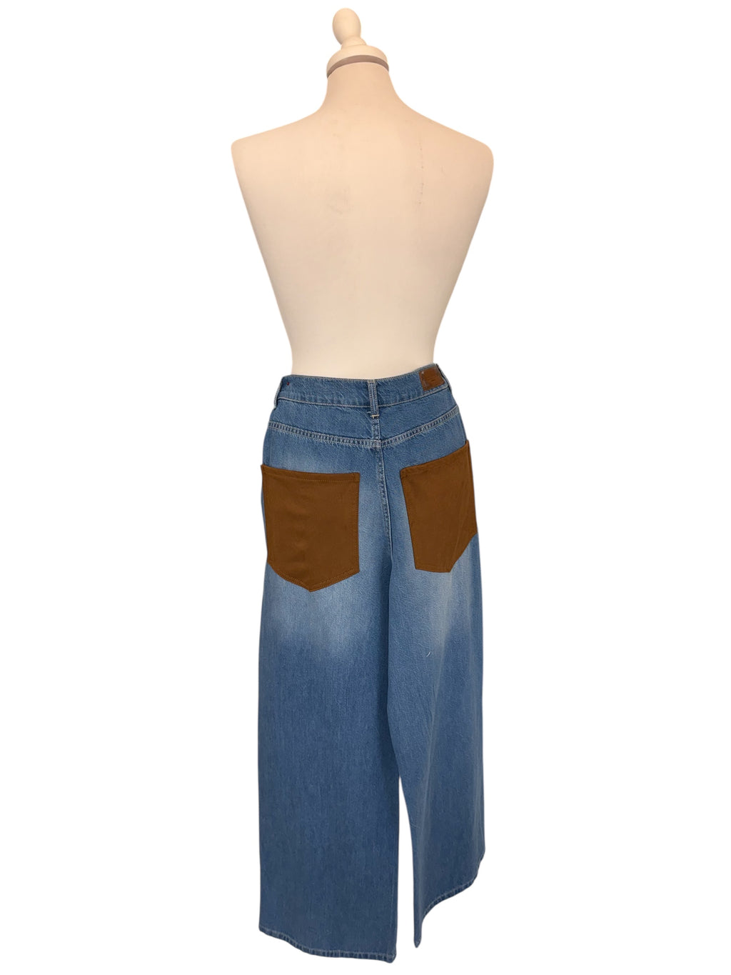 Jeans tasca in camoscio