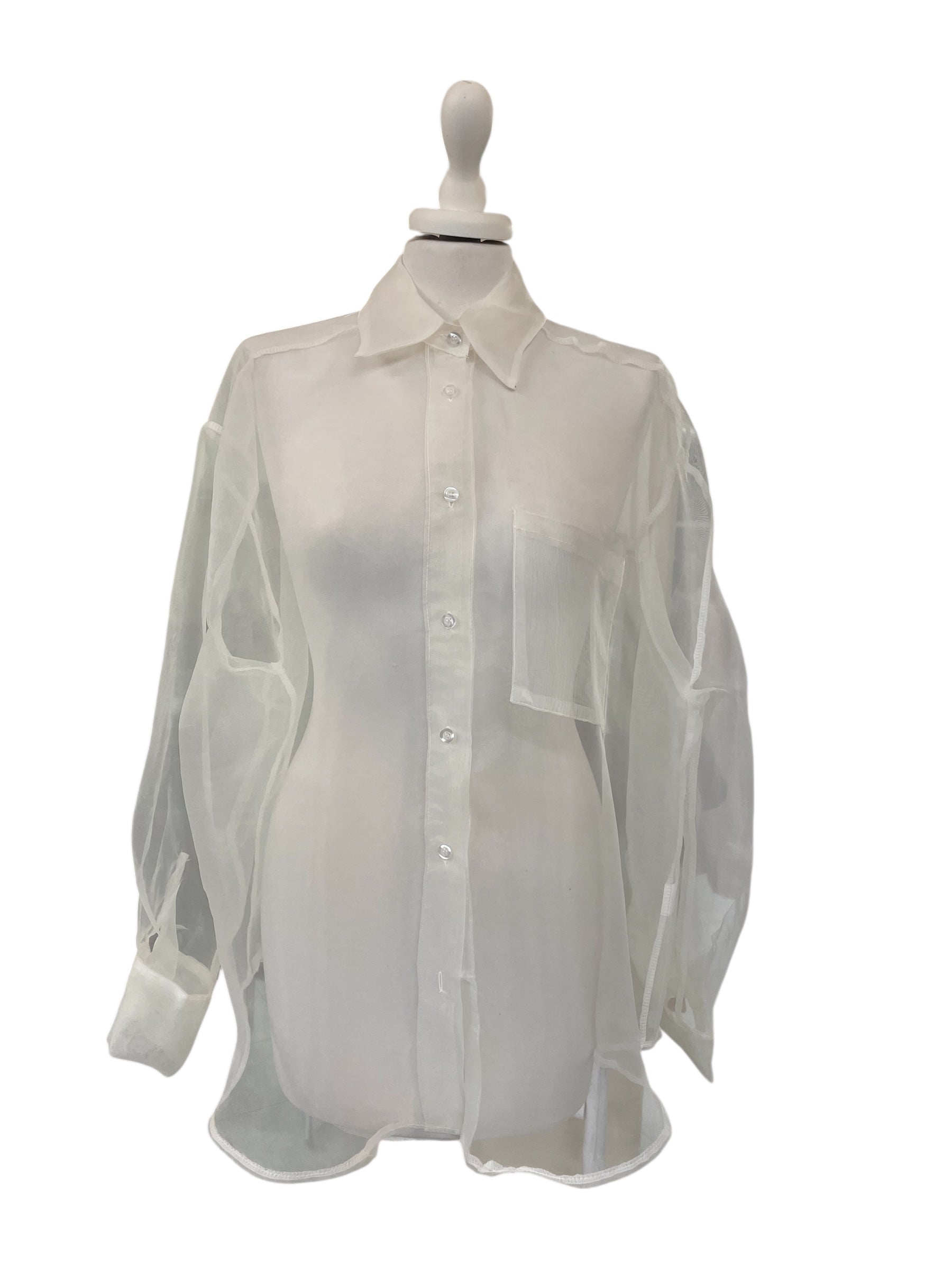 Camicia bianca trasparente