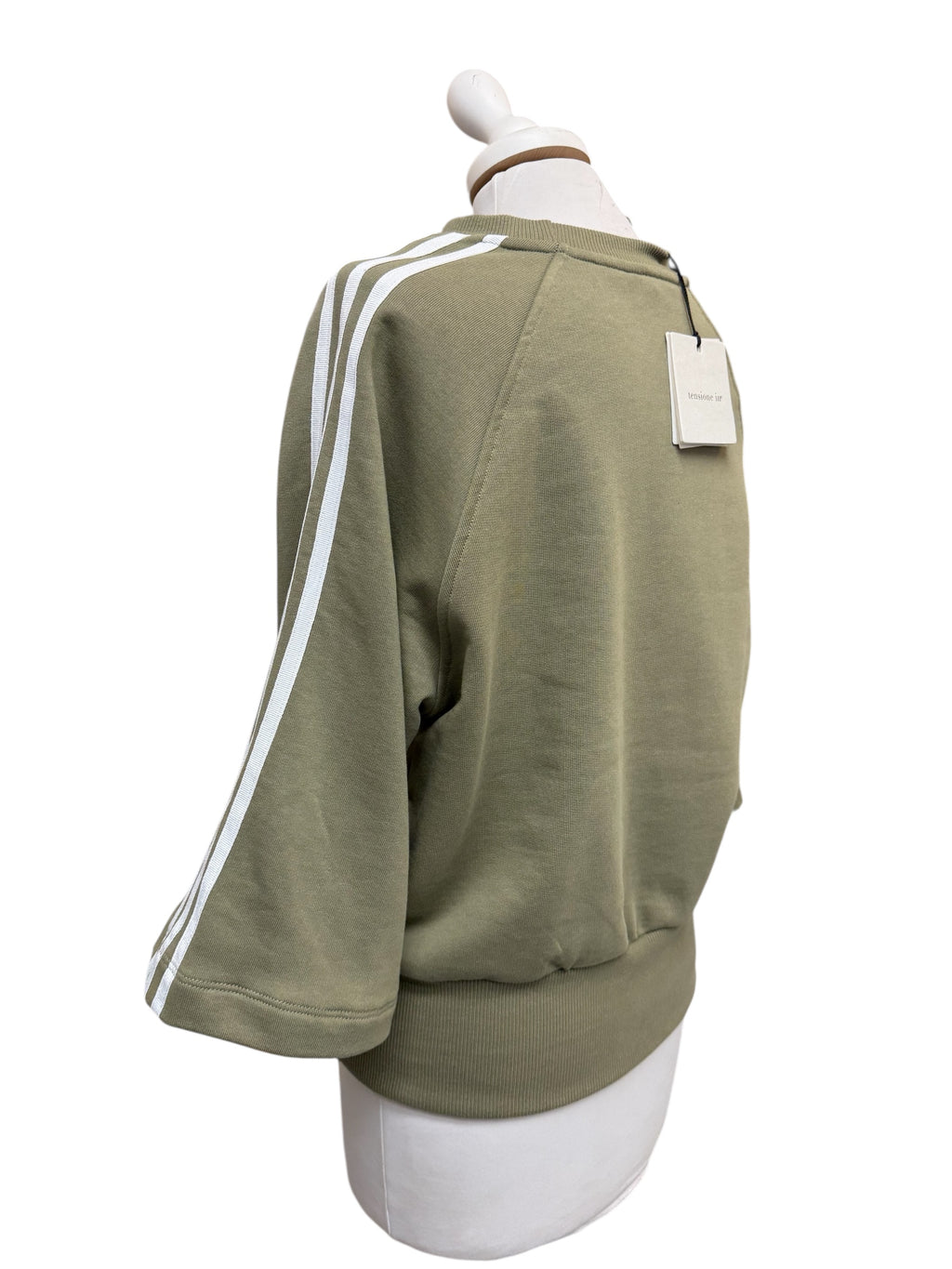 Felpa manica 3/4 con bande laterali