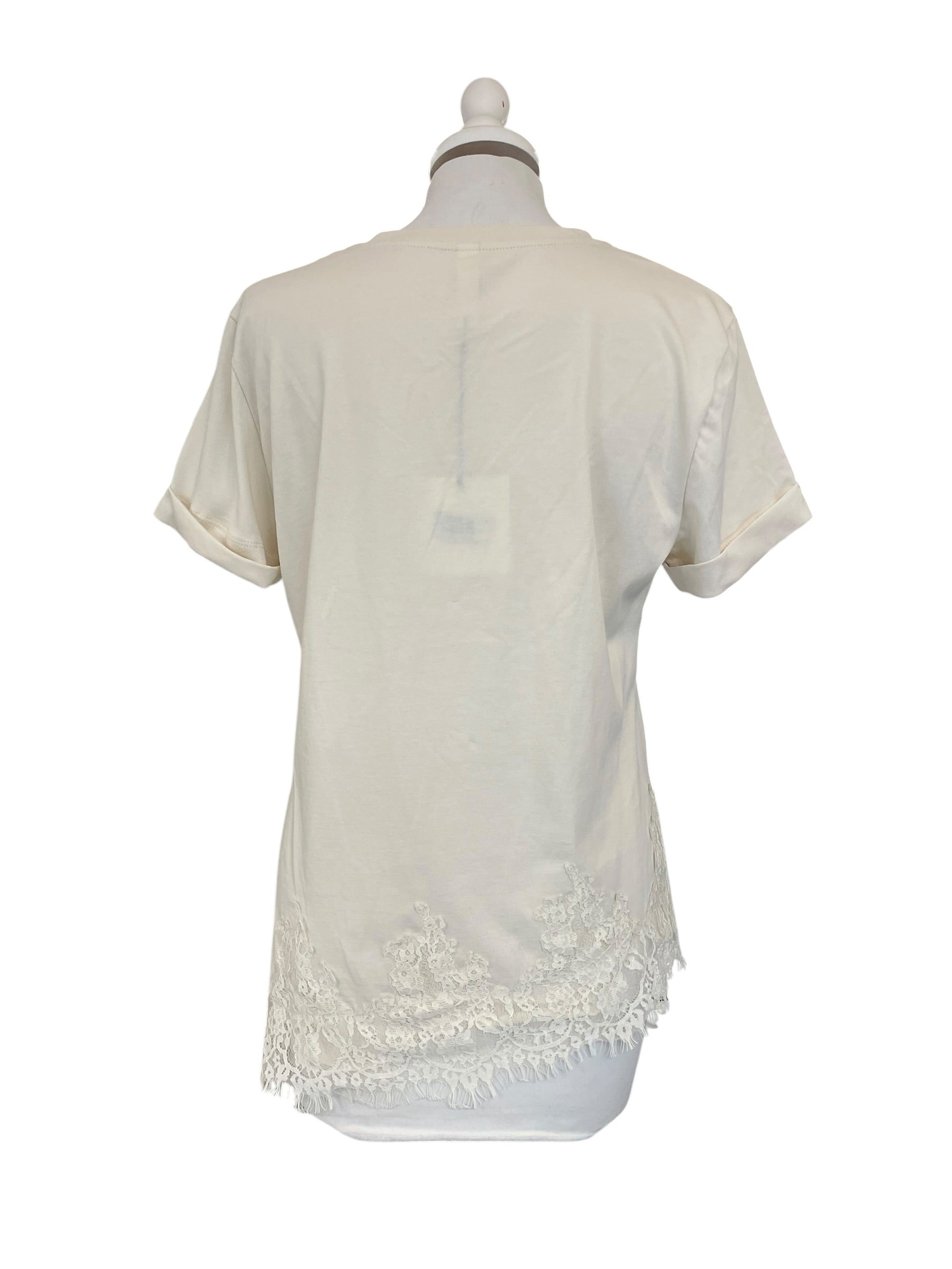 T-shirt S26MA79 tensione  in asimmetrica con pizzo