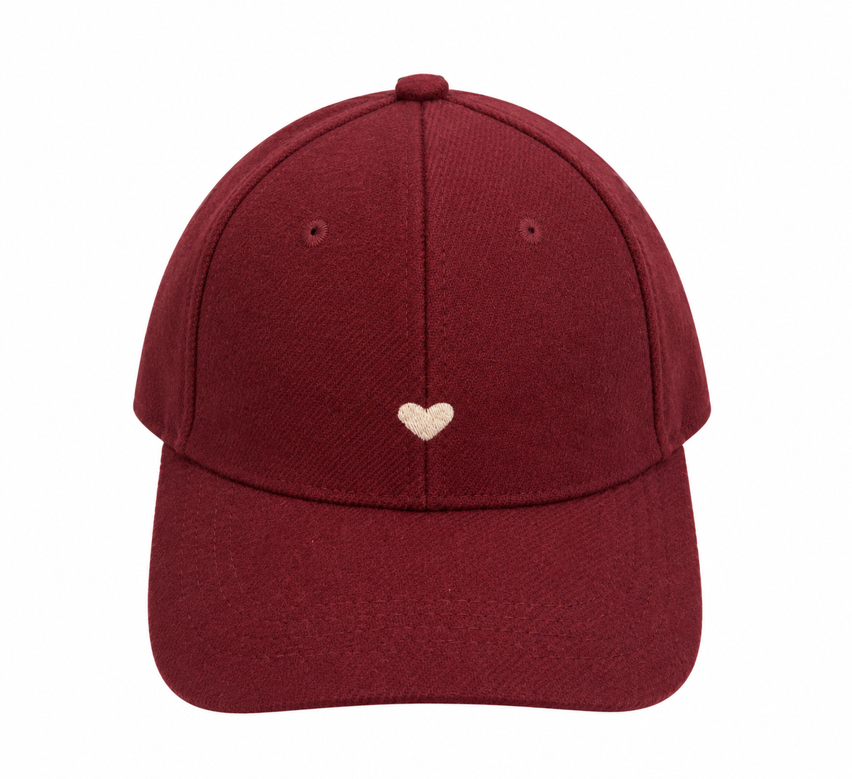 Cappellino bordeaux con cuore