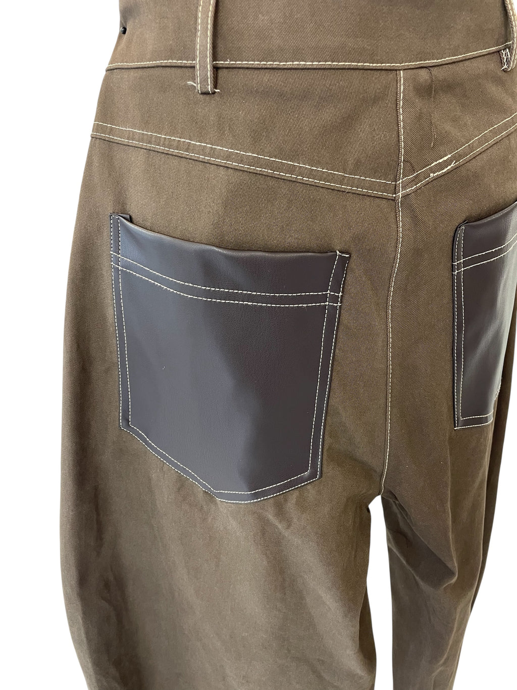 Pantalone moro tensione in 26P4163 tasca ecopelle unica variante