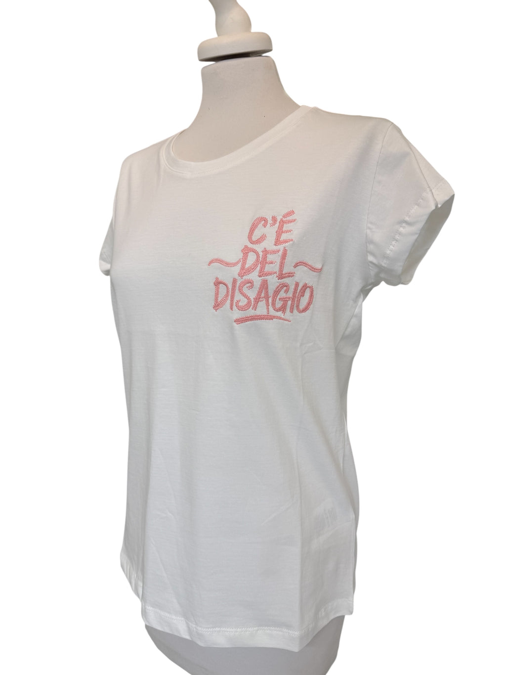 T-shirt bianca ricamo
