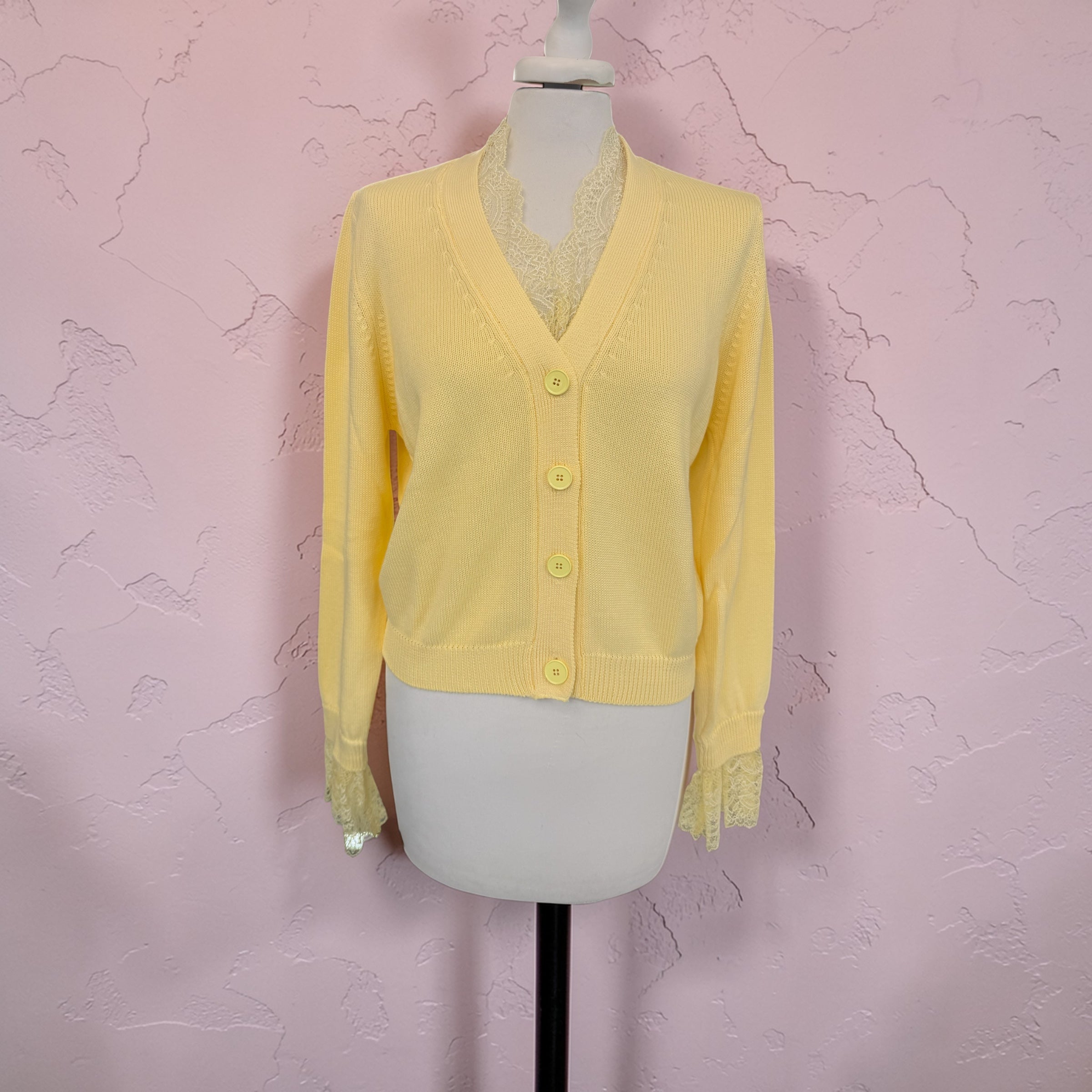 Cardigan pizzo giallo