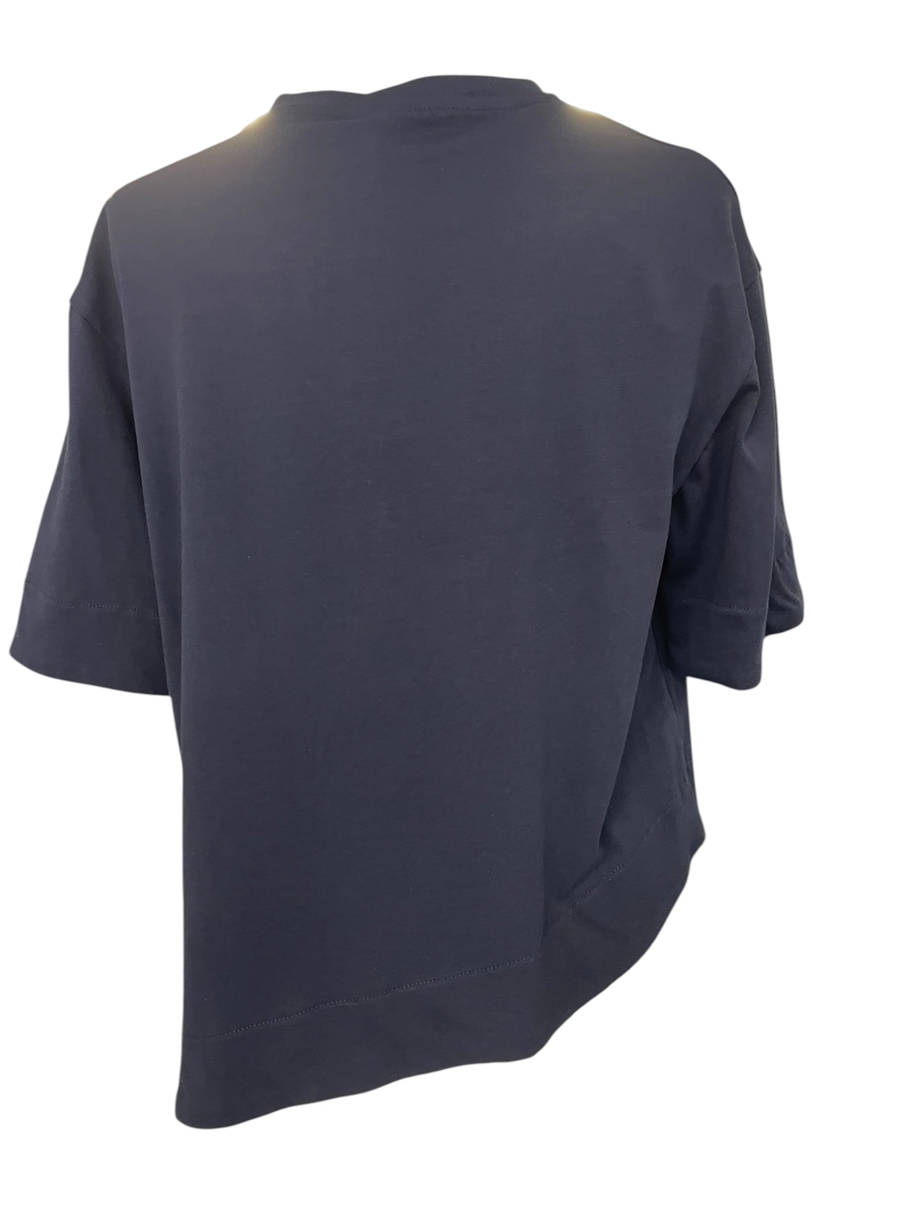 T-shirt asimmetrica taschino paiettes