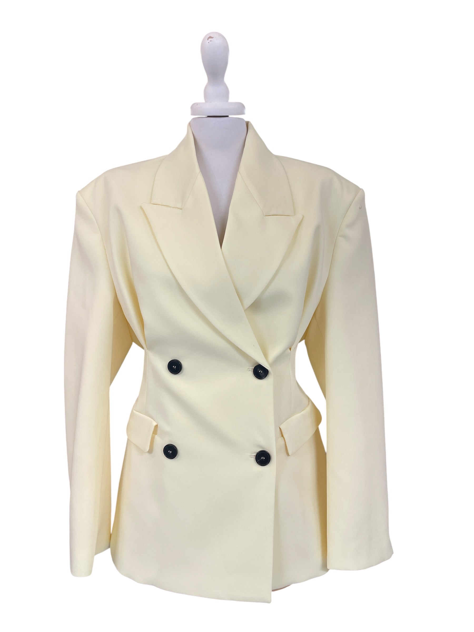 Giacca doppio petto riprese sul dietro gialla