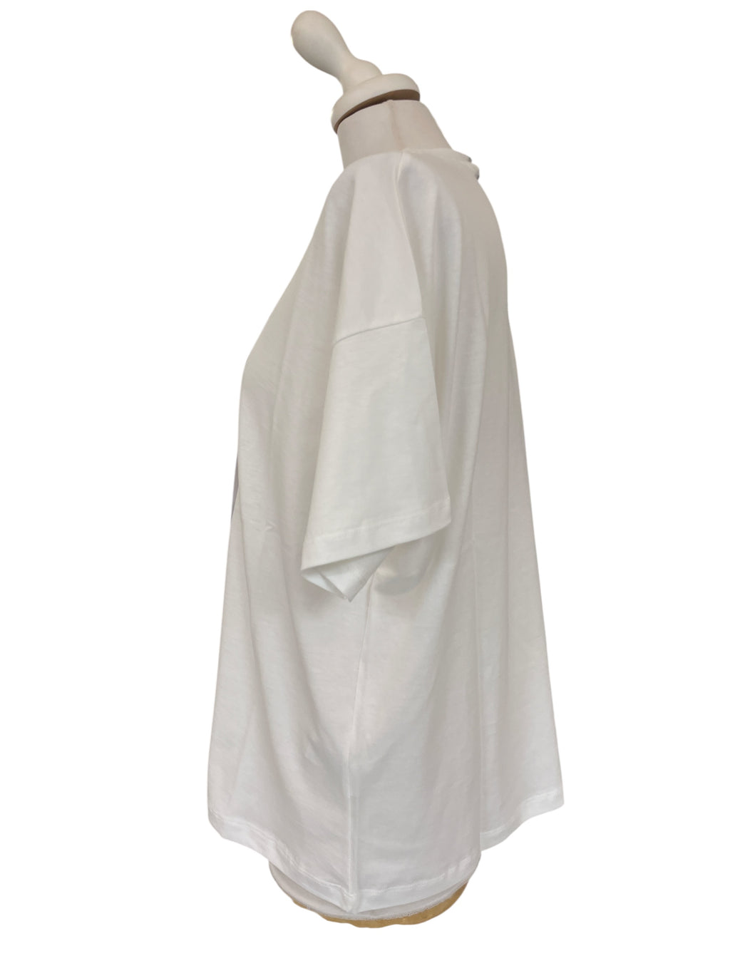 T-shirt over stampa peonie 100% cotone lavaggio 30gradi